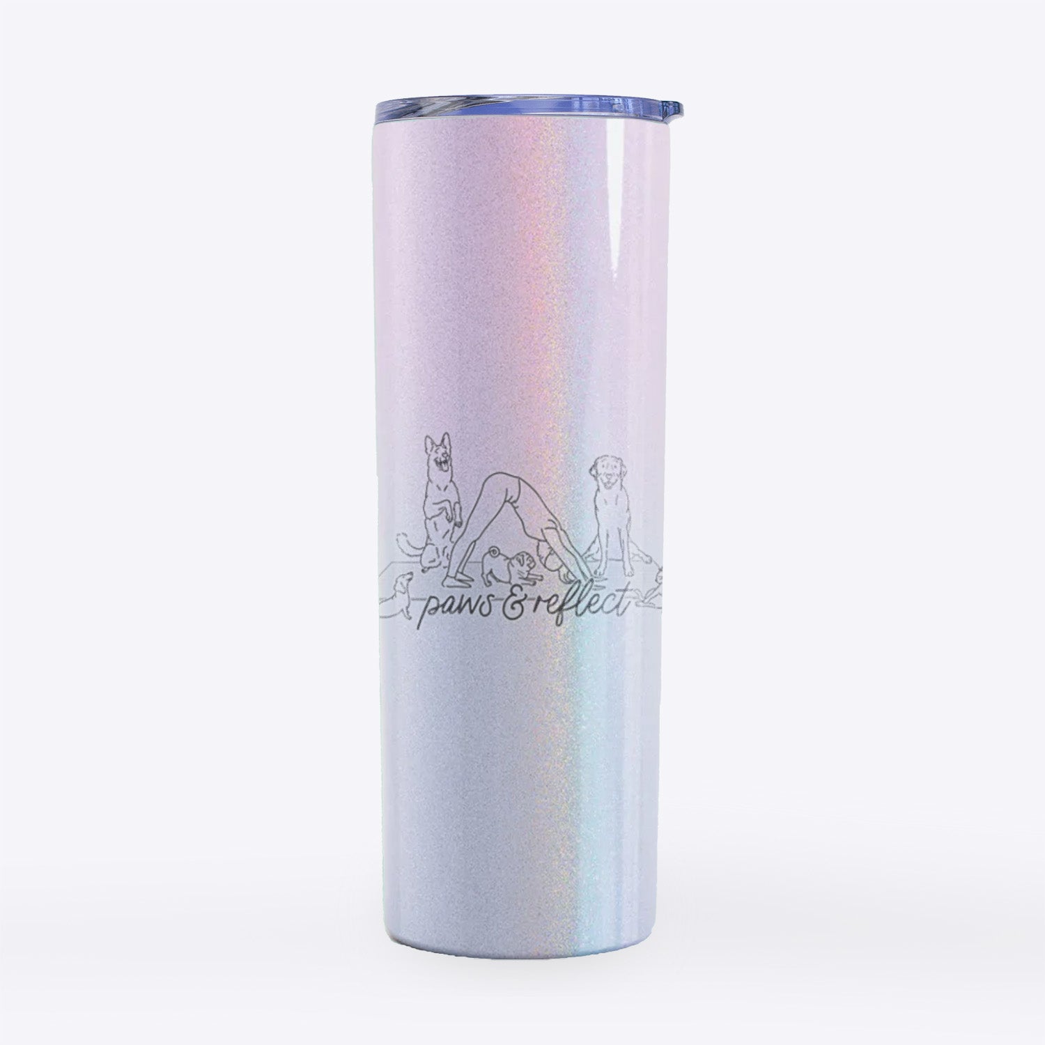 Paws and Reflect - Yoga with Dogs- 20oz Skinny Tumbler