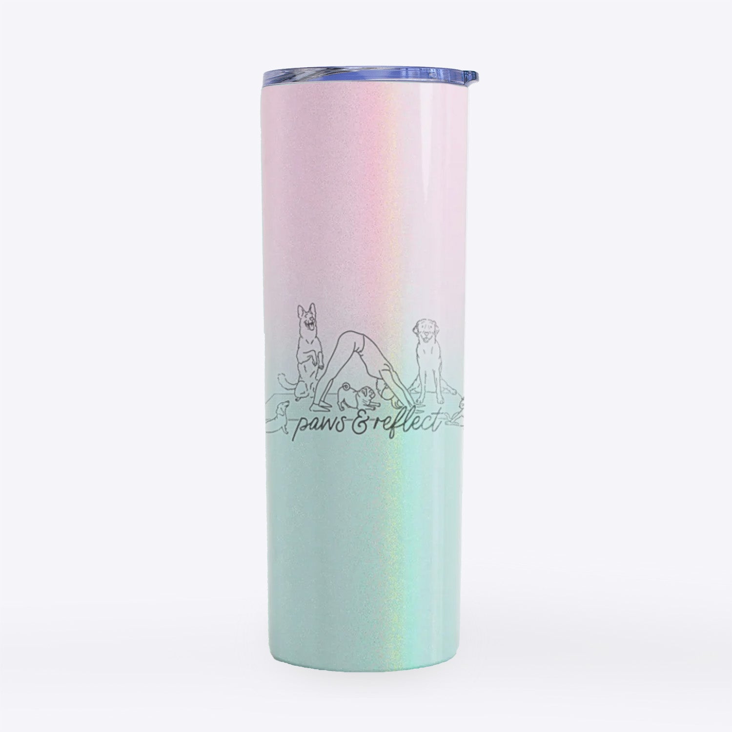 Paws and Reflect - Yoga with Dogs- 20oz Skinny Tumbler