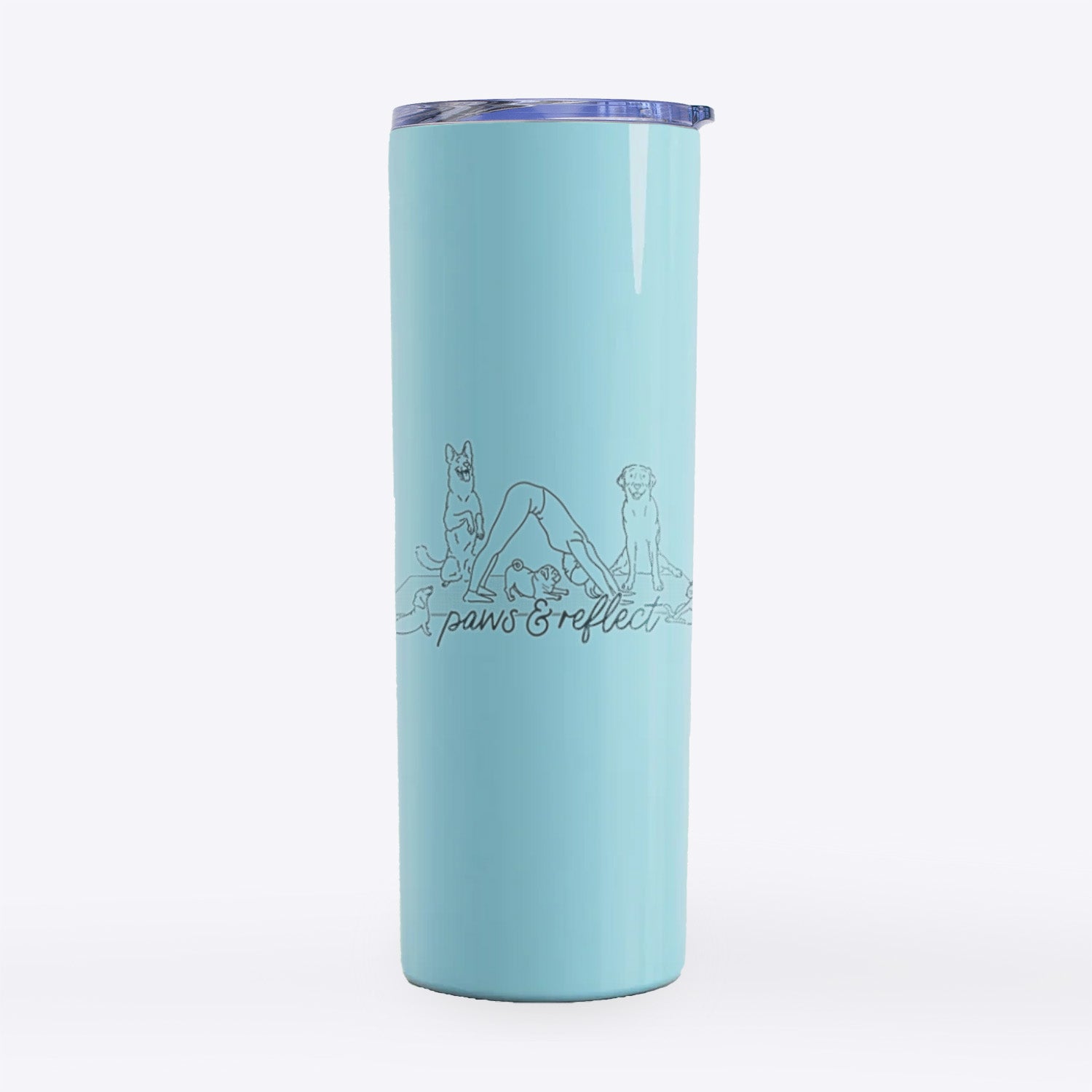 Paws and Reflect - Yoga with Dogs- 20oz Skinny Tumbler