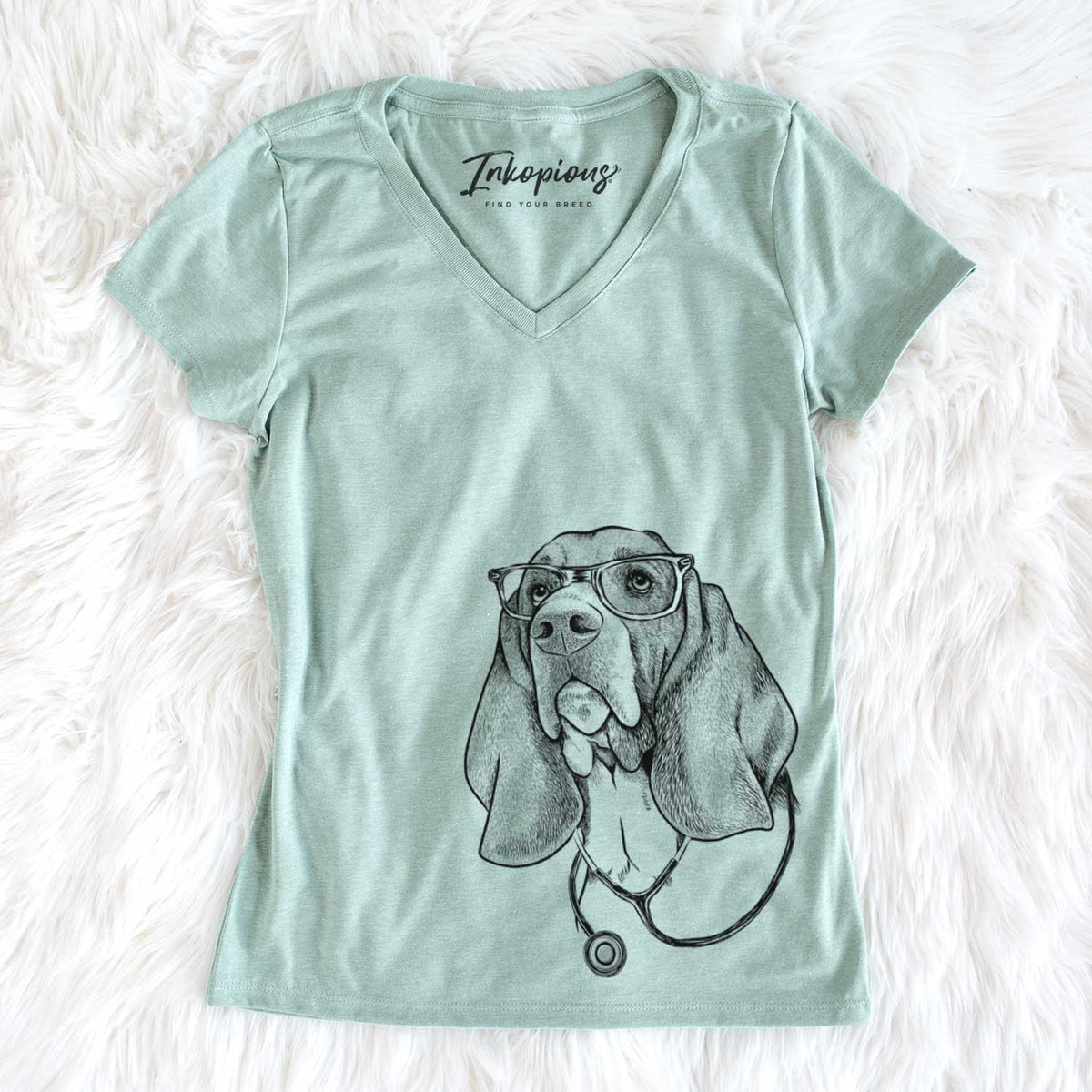 Cooper the Basset Hound - Women's V-neck Shirt