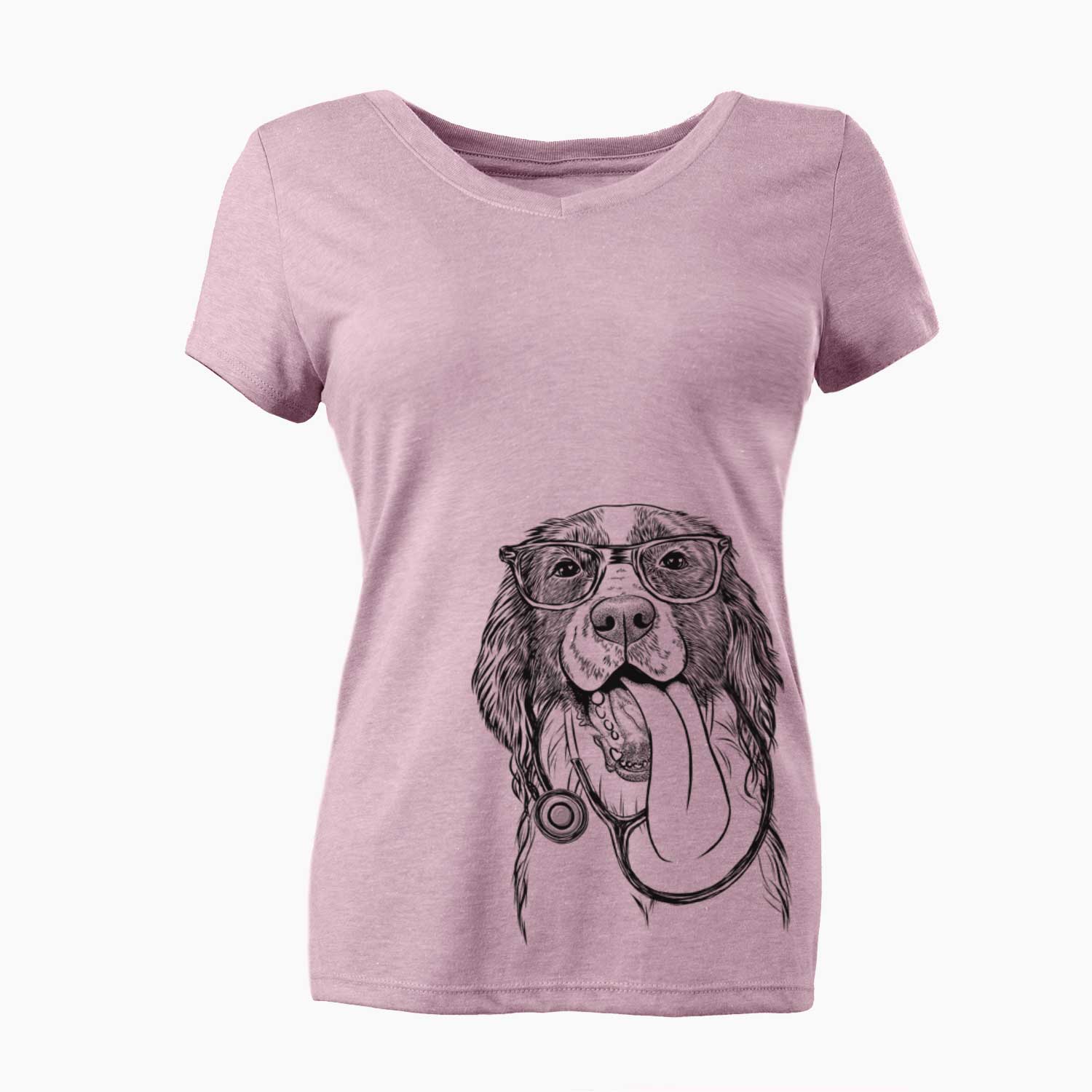 Duke the English Springer Spaniel - Women's V-neck Shirt