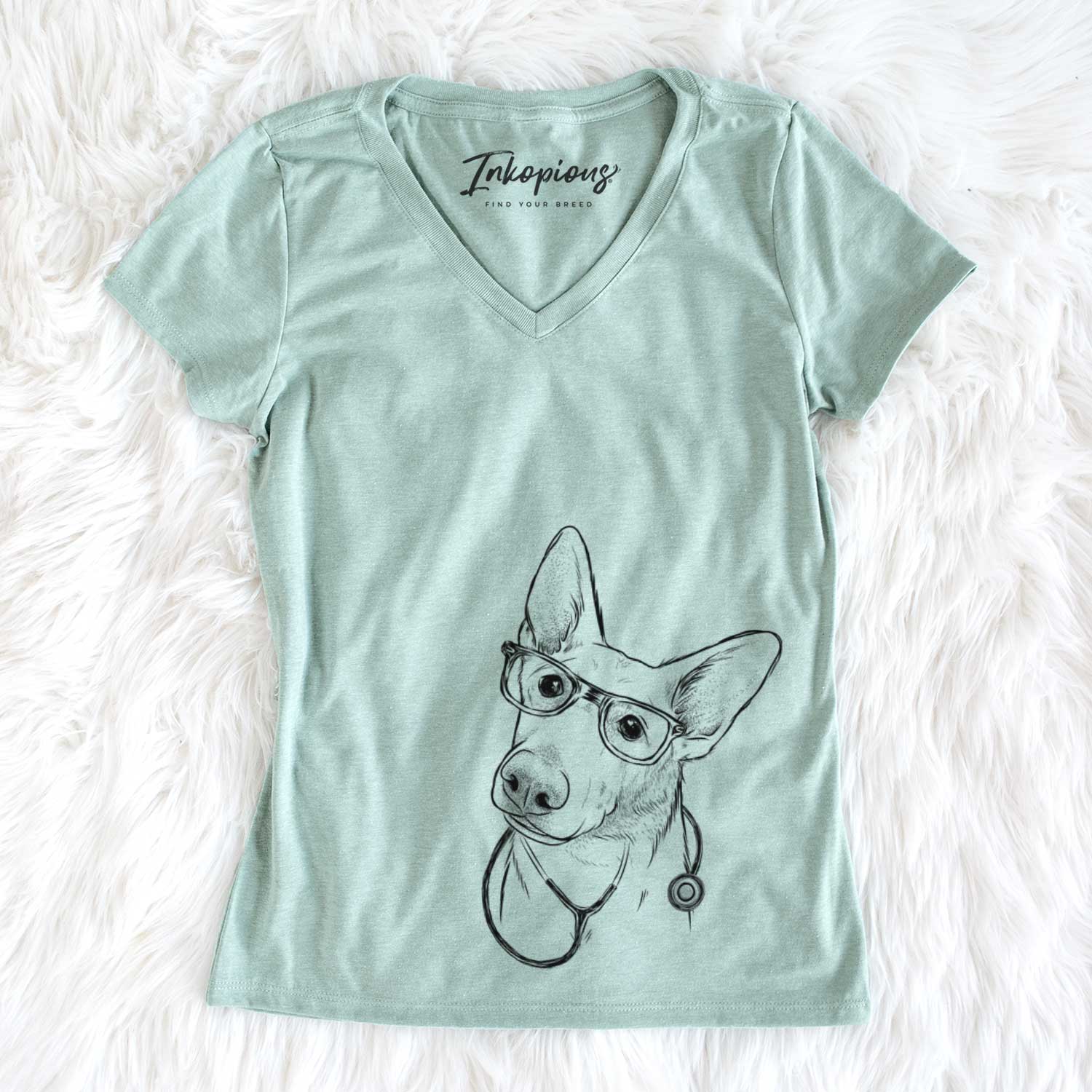Elsa the German Shepherd - Women's V-neck Shirt