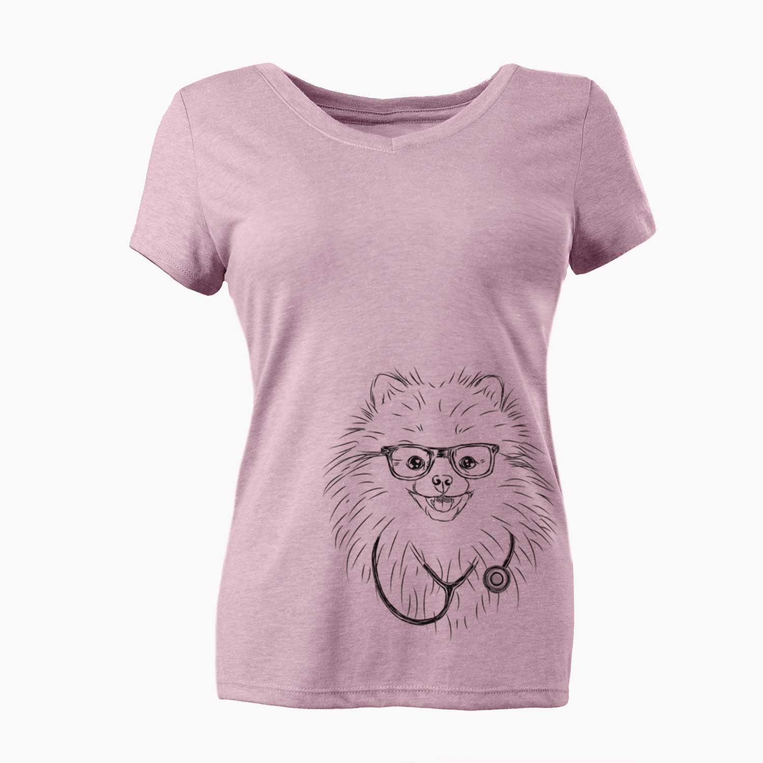 Finn the Pomeranian - Women's V-neck Shirt