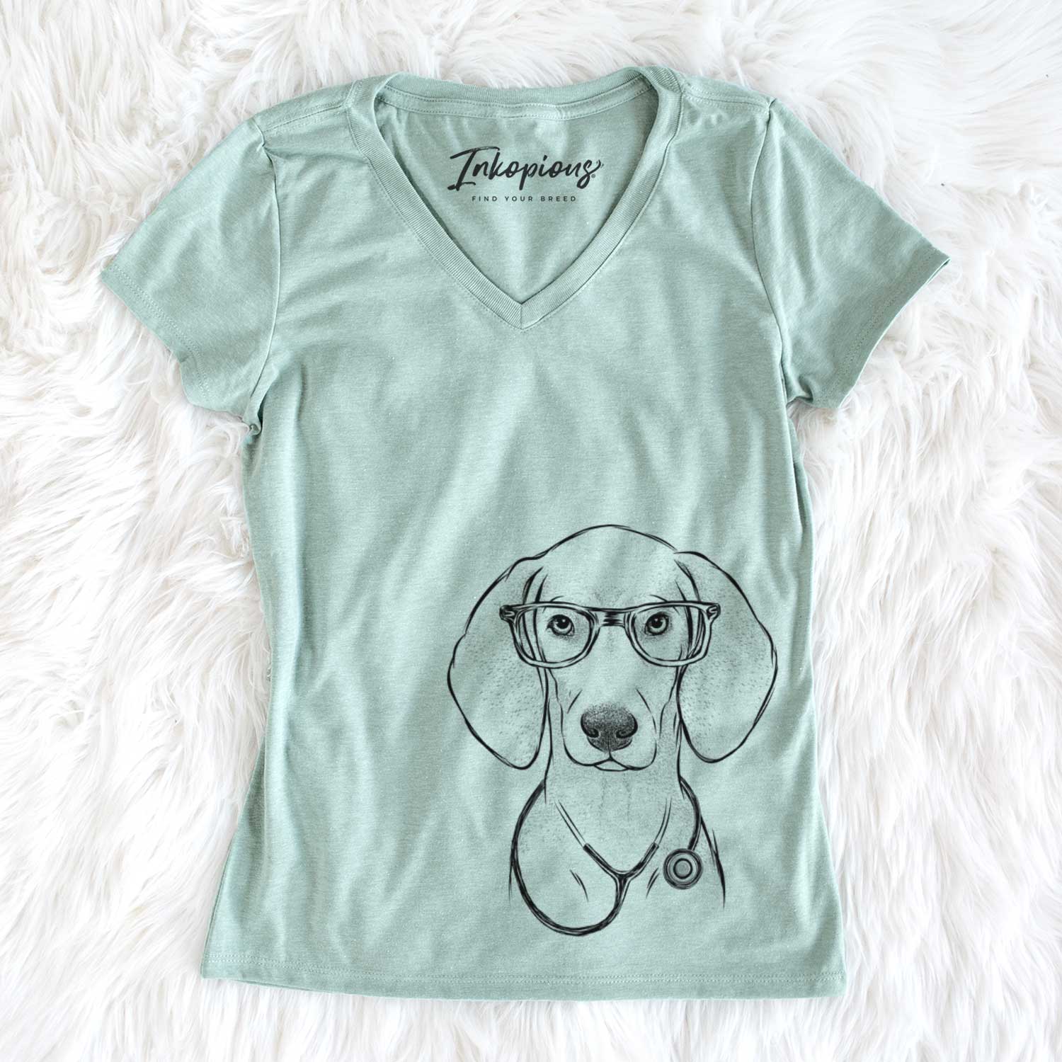 Frejya the Weimaraner - Women's V-neck Shirt