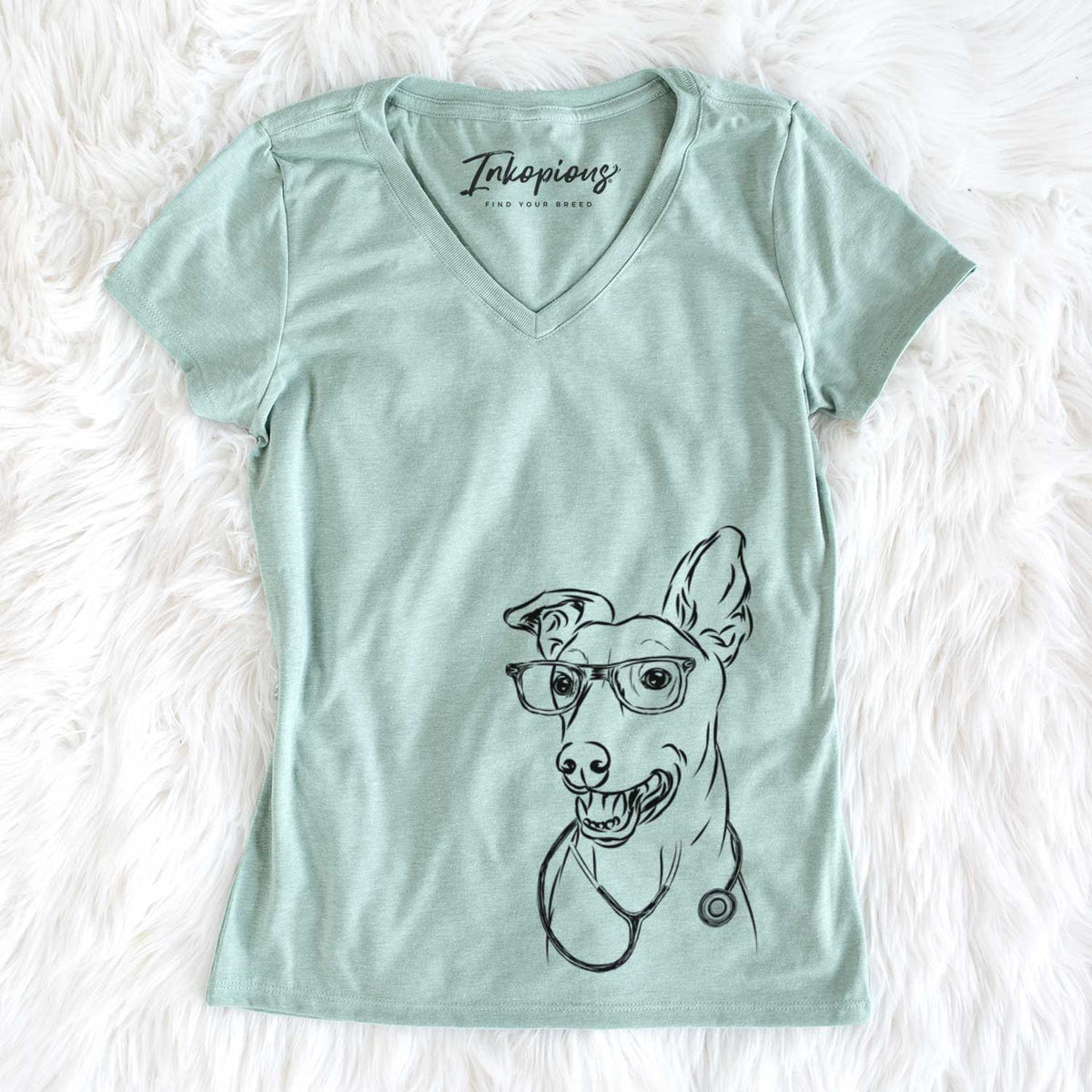 Frosty the Greyhound - Women's V-neck Shirt