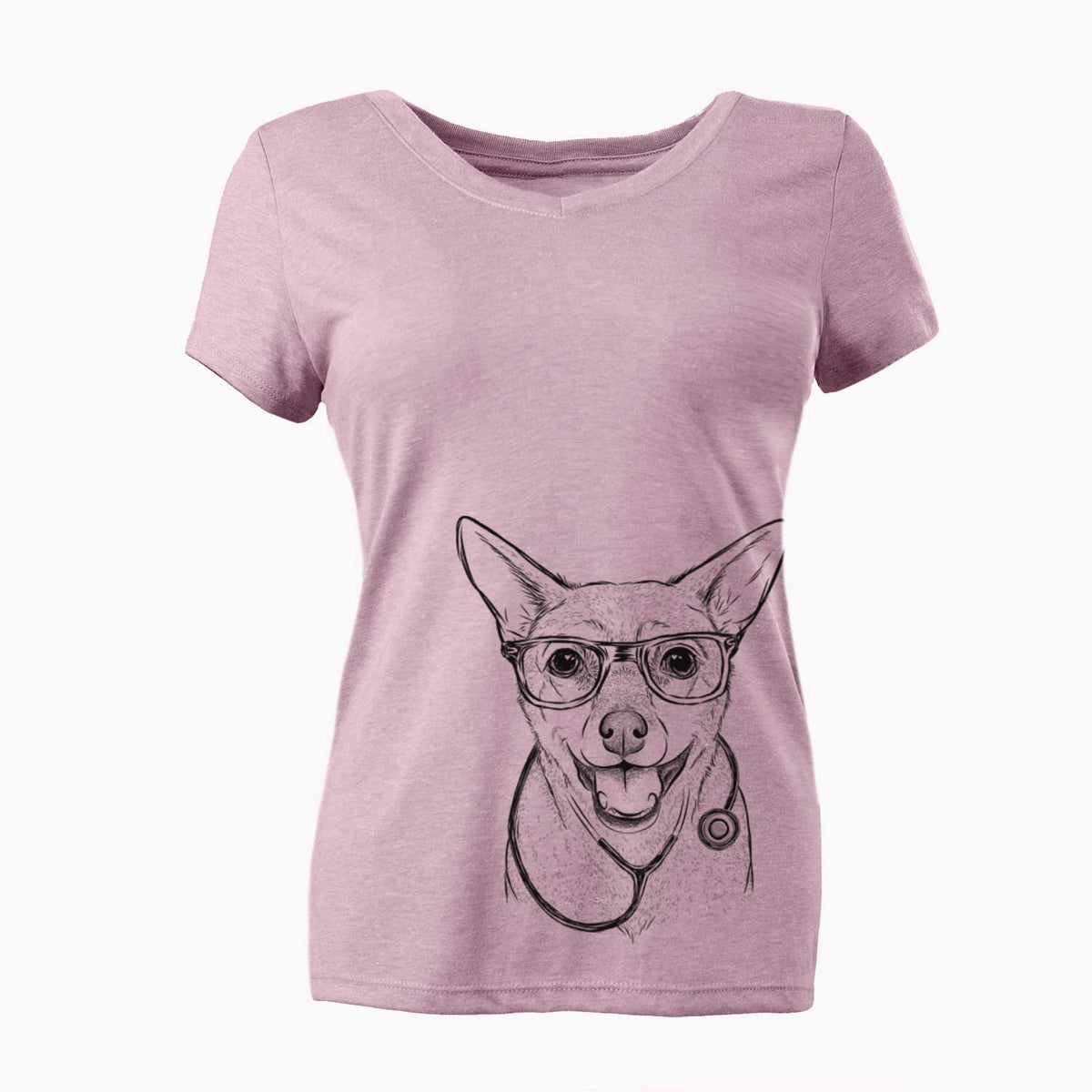Georgie the Chiweenie - Women's V-neck Shirt
