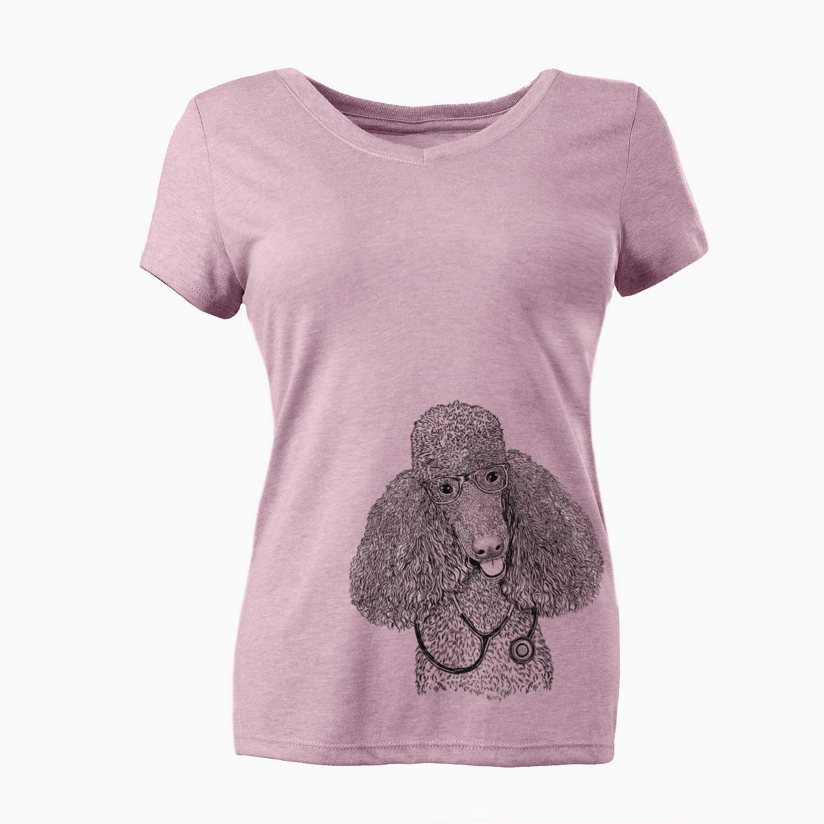 Henry the Standard Poodle - Women's V-neck Shirt