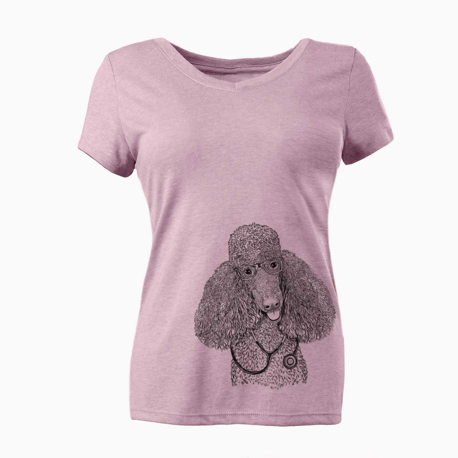 Henry the Standard Poodle - Women's V-neck Shirt