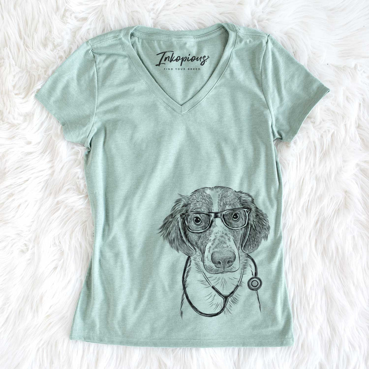 Holly the Brittany Spaniel - Women's V-neck Shirt