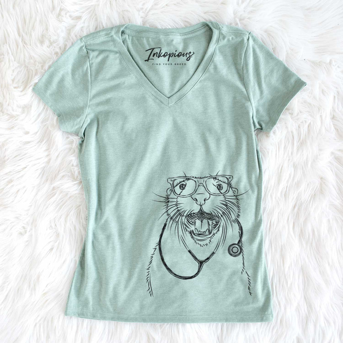Jasper the River Otter - Women's V-neck Shirt