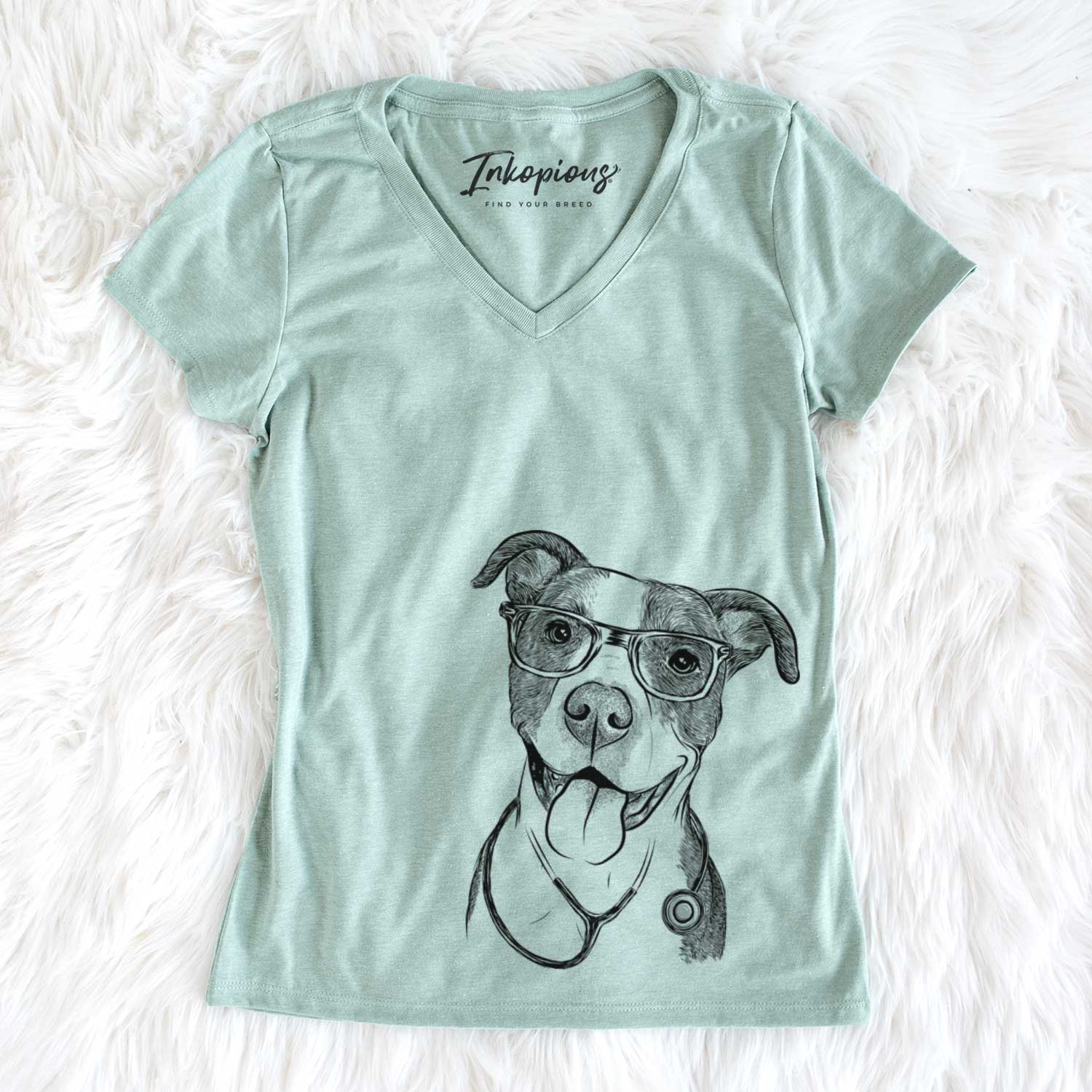 Jax the American Pitbull Terrier Mix - Women's V-neck Shirt