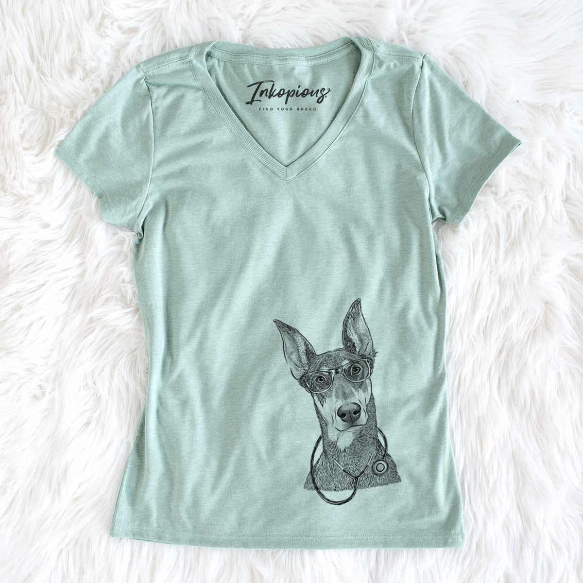 Jenna the Doberman Pinscher - Women's V-neck Shirt
