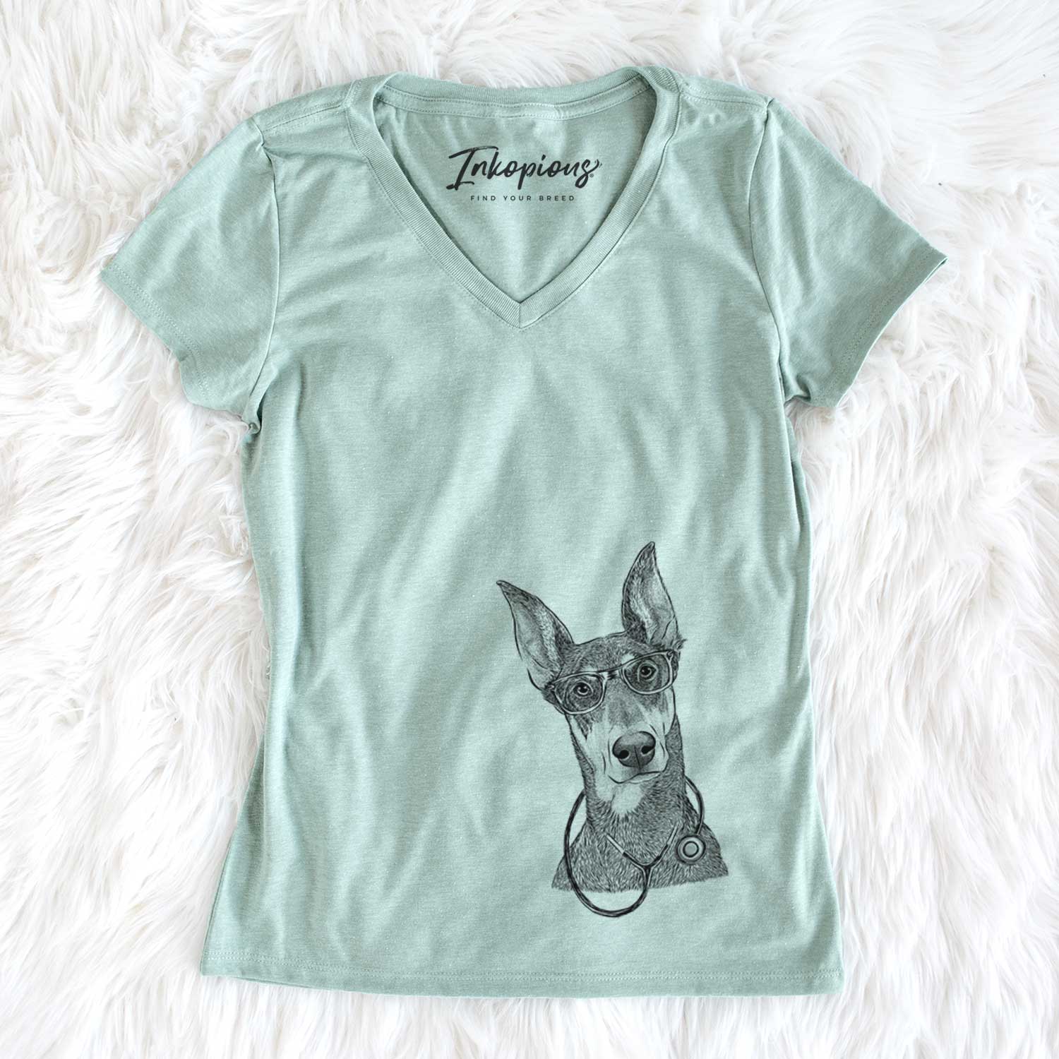 Jenna the Doberman Pinscher - Women's V-neck Shirt