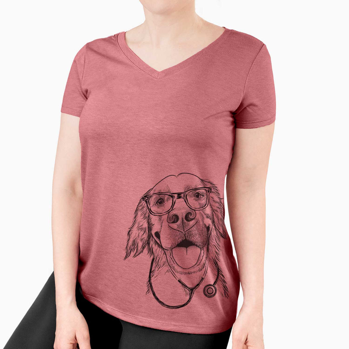 Jordy the Golden Retriever - Women's V-neck Shirt