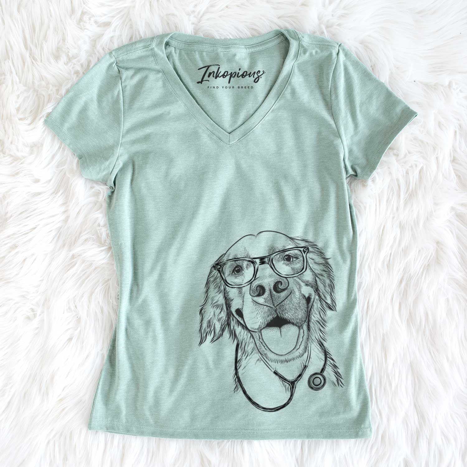 Jordy the Golden Retriever - Women's V-neck Shirt