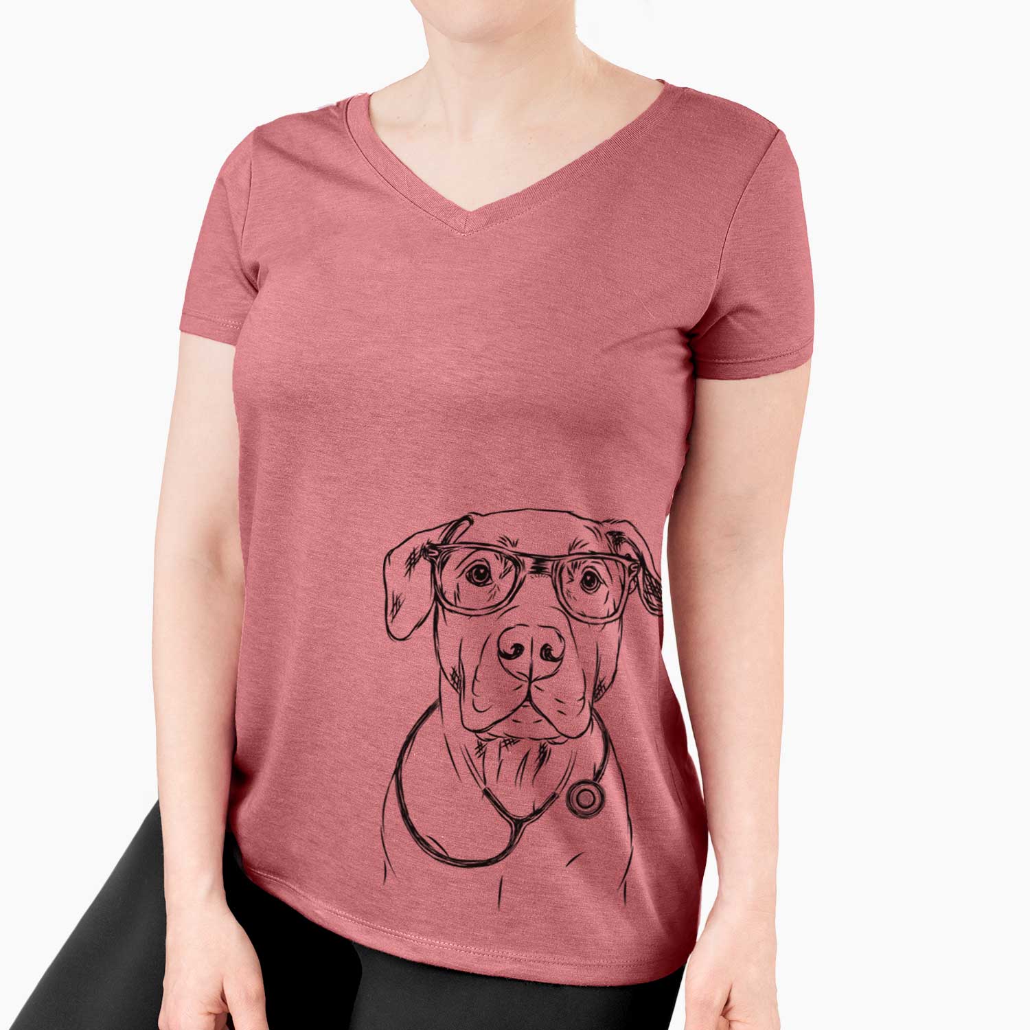 Kadin the Pitbull - Women's V-neck Shirt