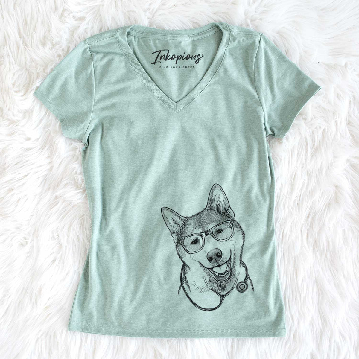 Koby the Shiba Inu - Women's V-neck Shirt