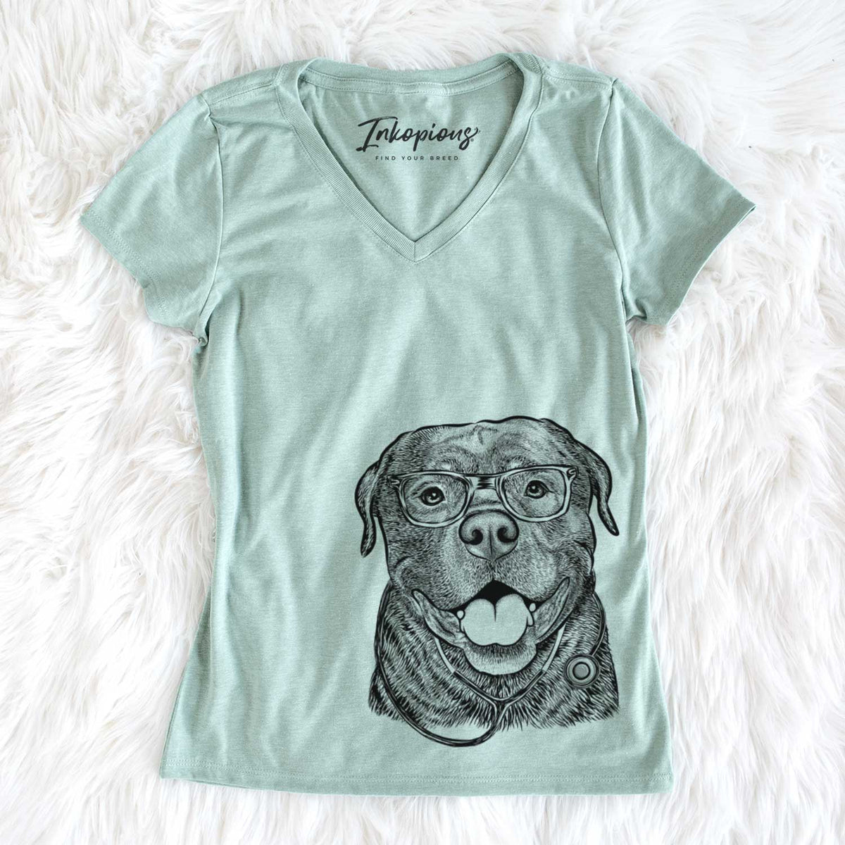 Kojak the Rottweiler - Women's V-neck Shirt