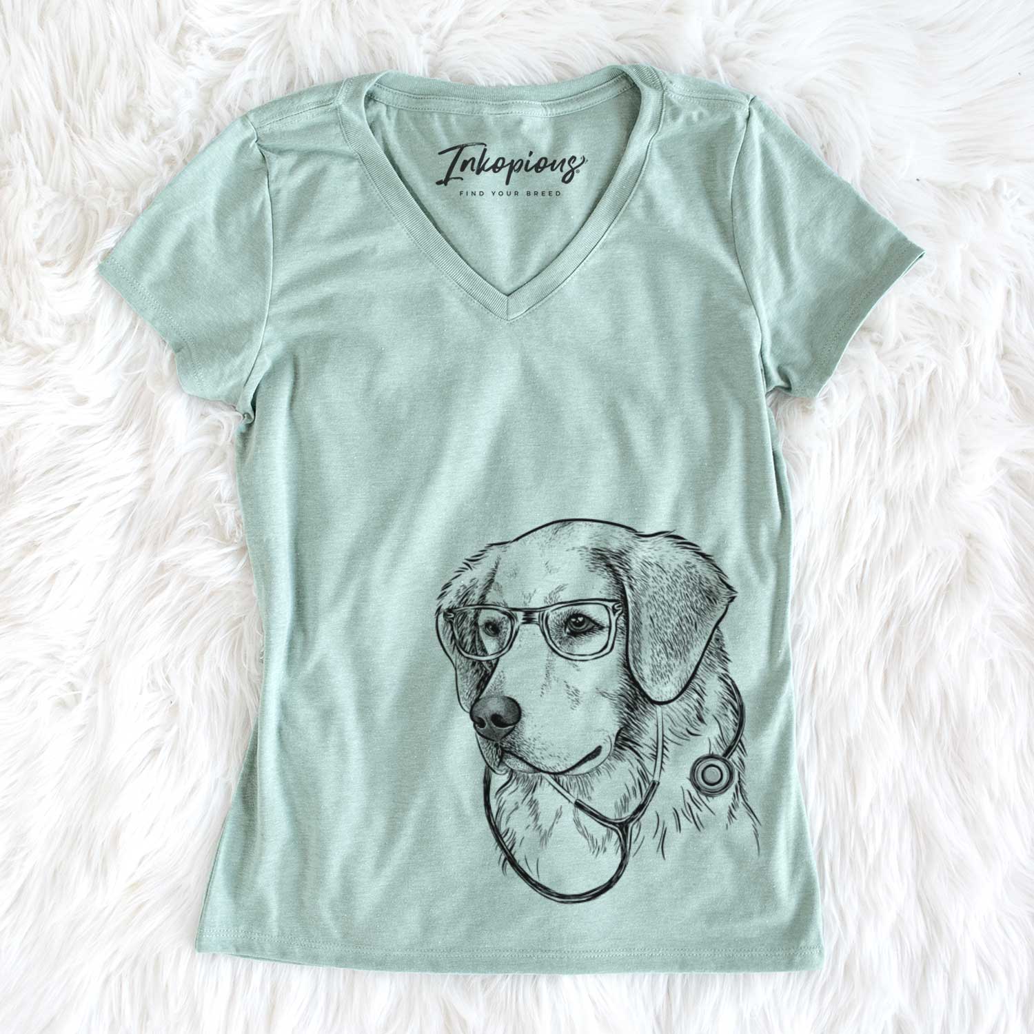 Kula the Golden Retriever - Women's V-neck Shirt