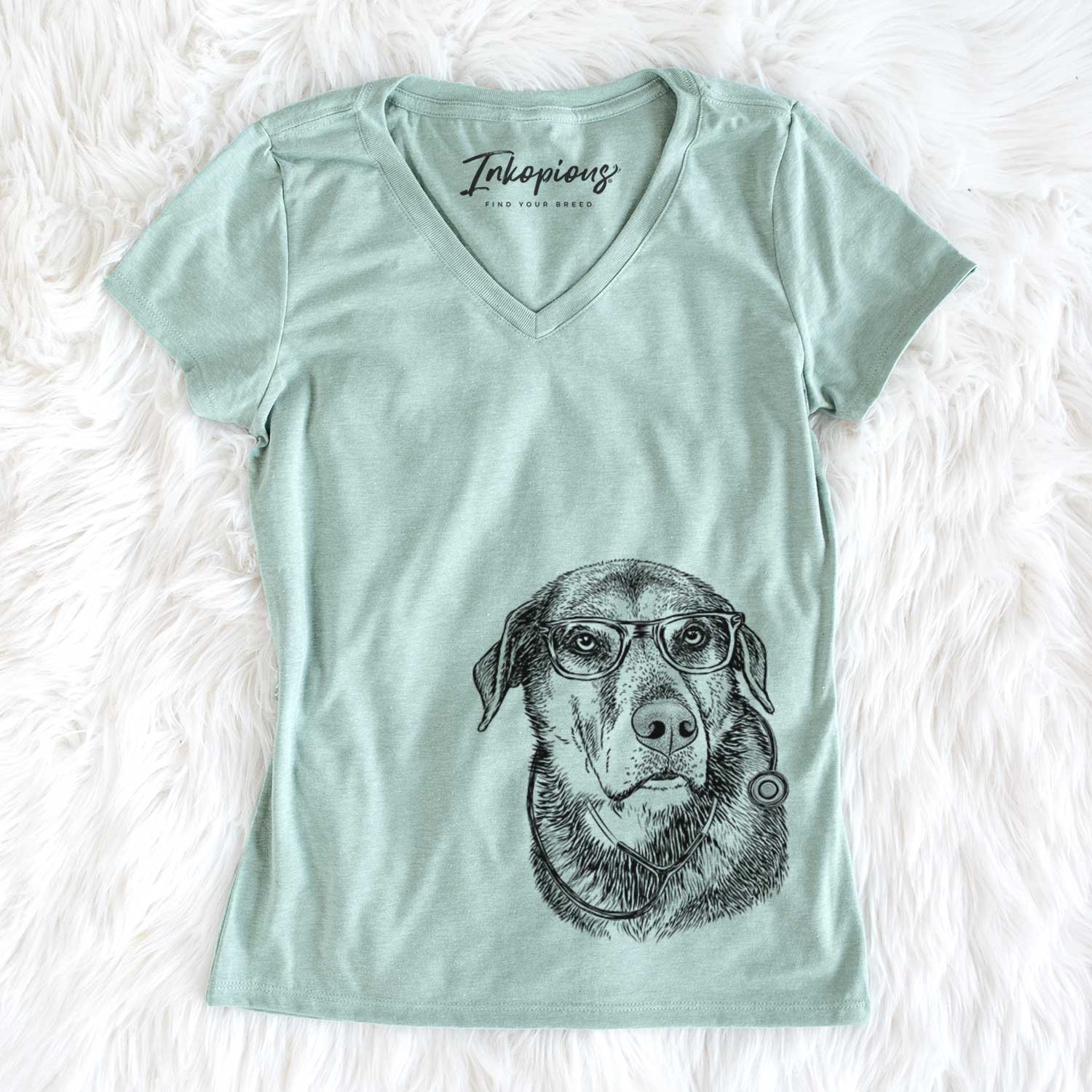 Lobo the Shepherd Mix - Women's V-neck Shirt