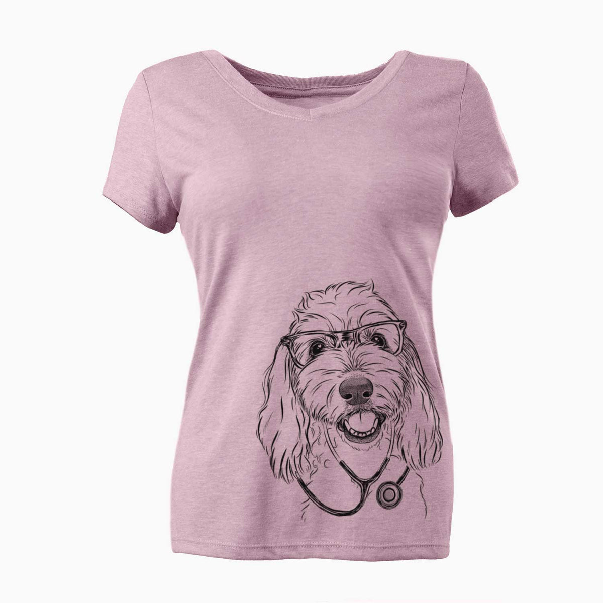 Louie the Coton de Tulear - Women's V-neck Shirt