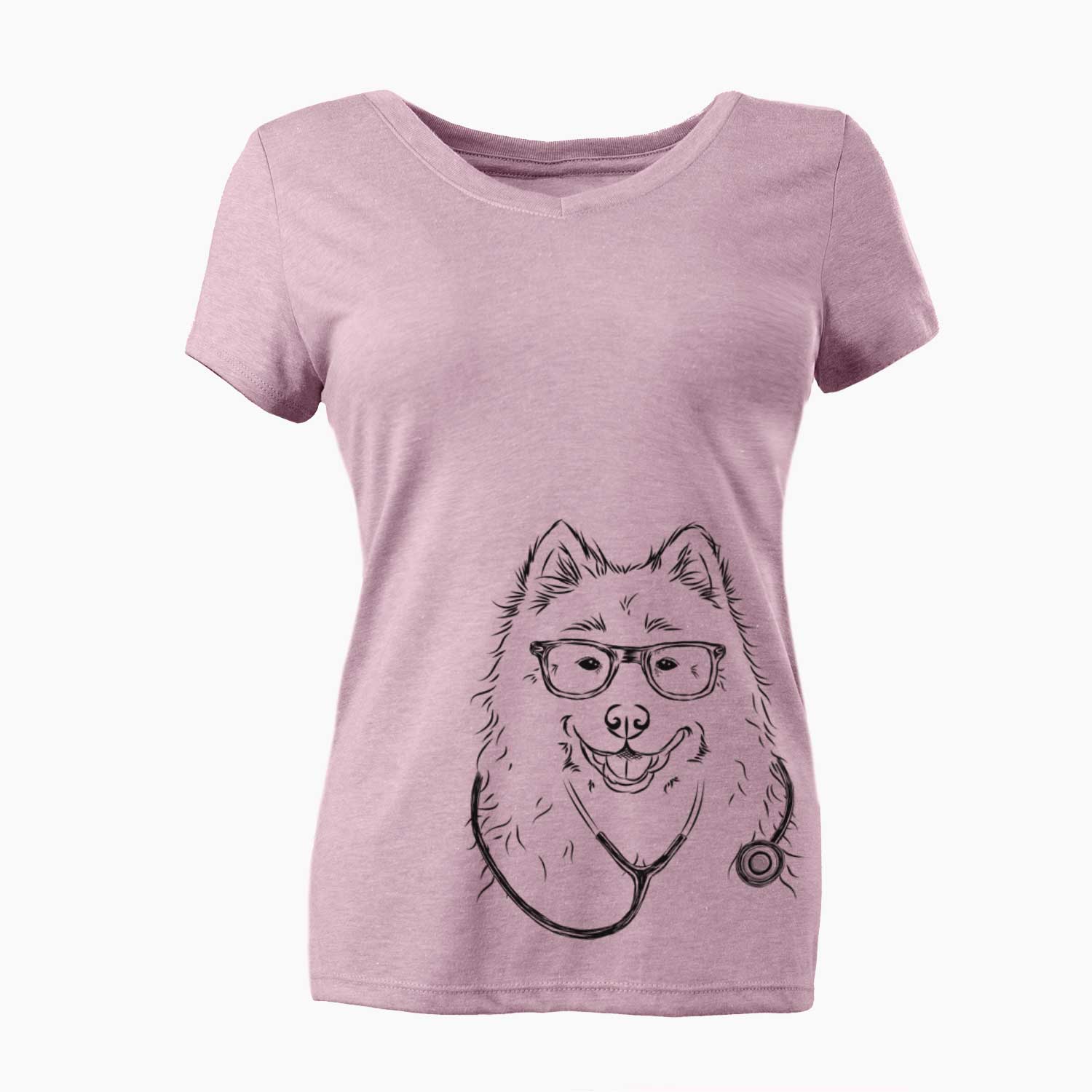 Luka the Samoyed - Women's V-neck Shirt