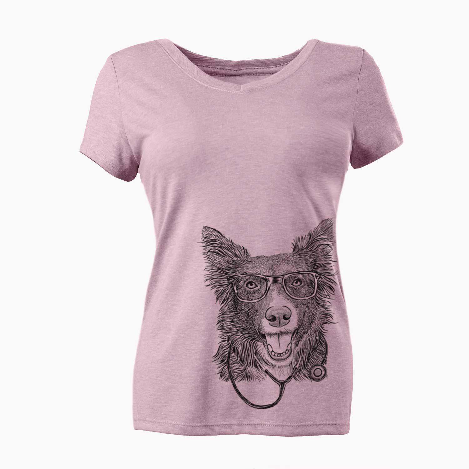 Marti the Border Collie - Women's V-neck Shirt