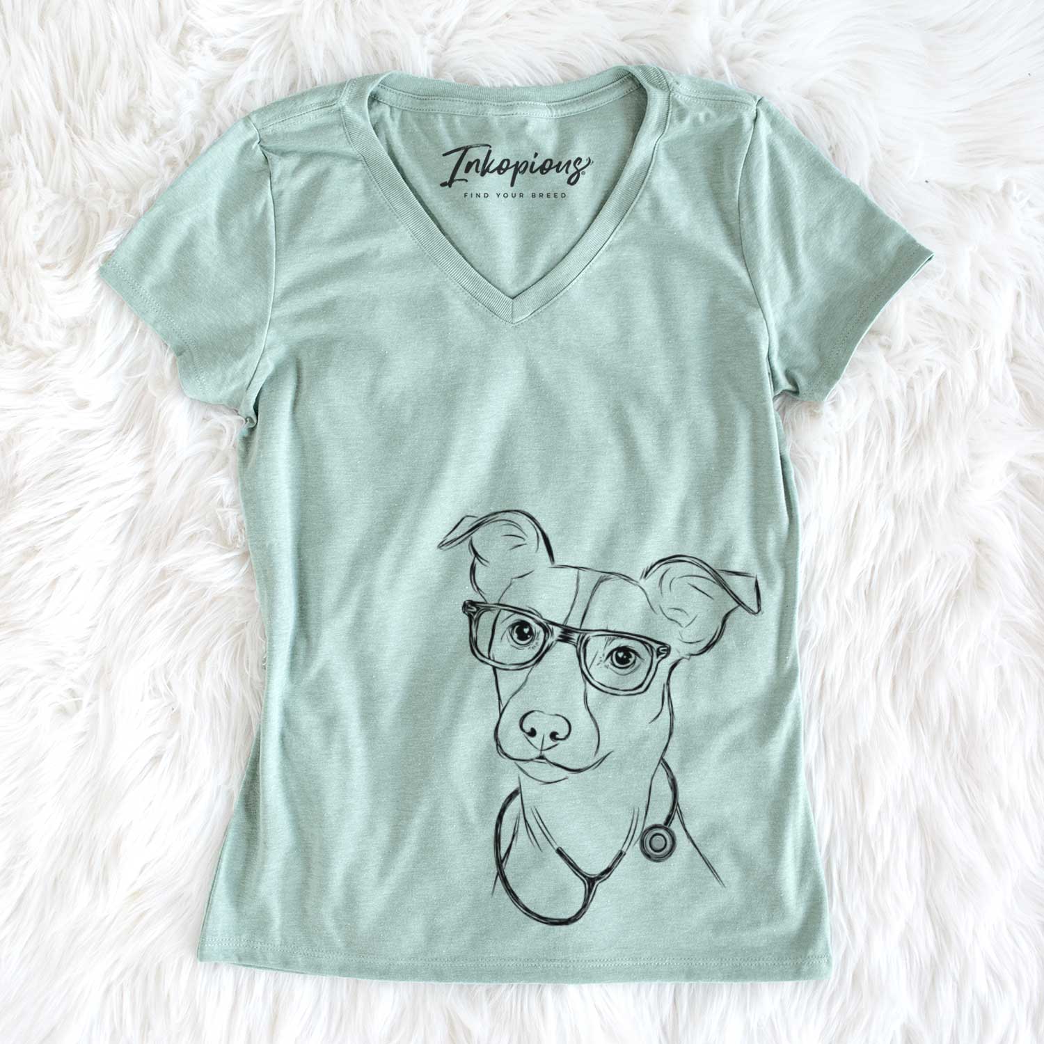 Max the Jack Russell Terrier - Women's V-neck Shirt