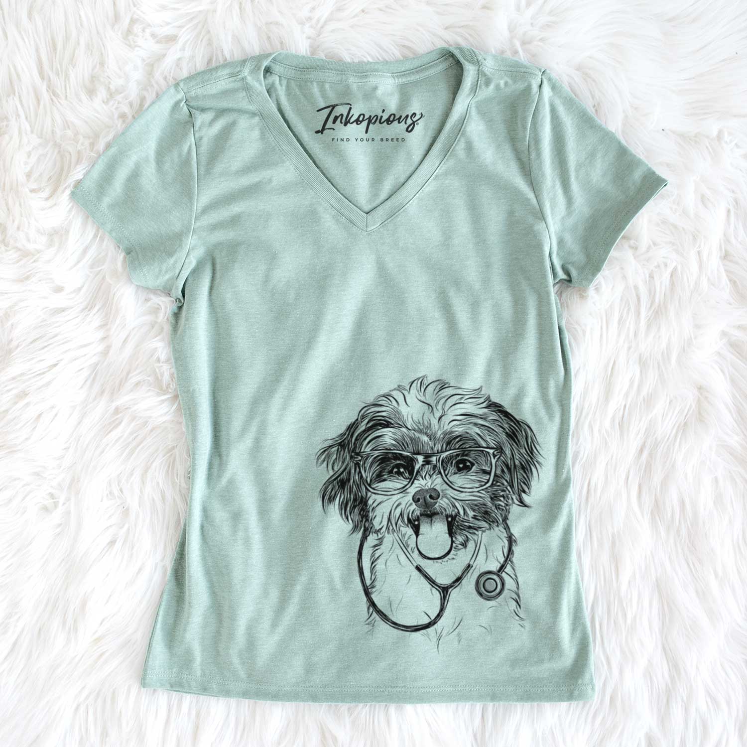 Pepper the Shihpoo - Women's V-neck Shirt