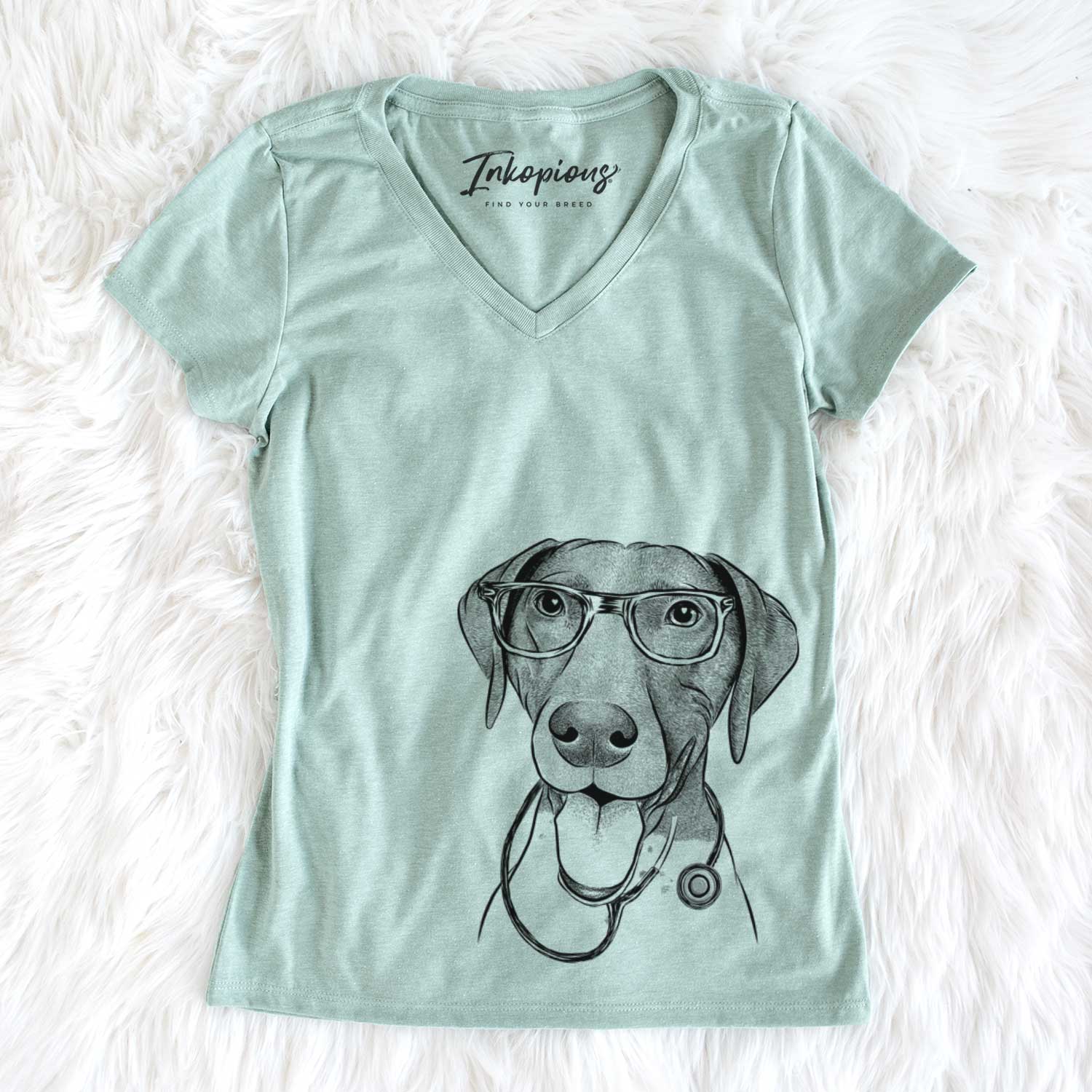 Remi the German Shorthaired Pointer - Women's V-neck Shirt