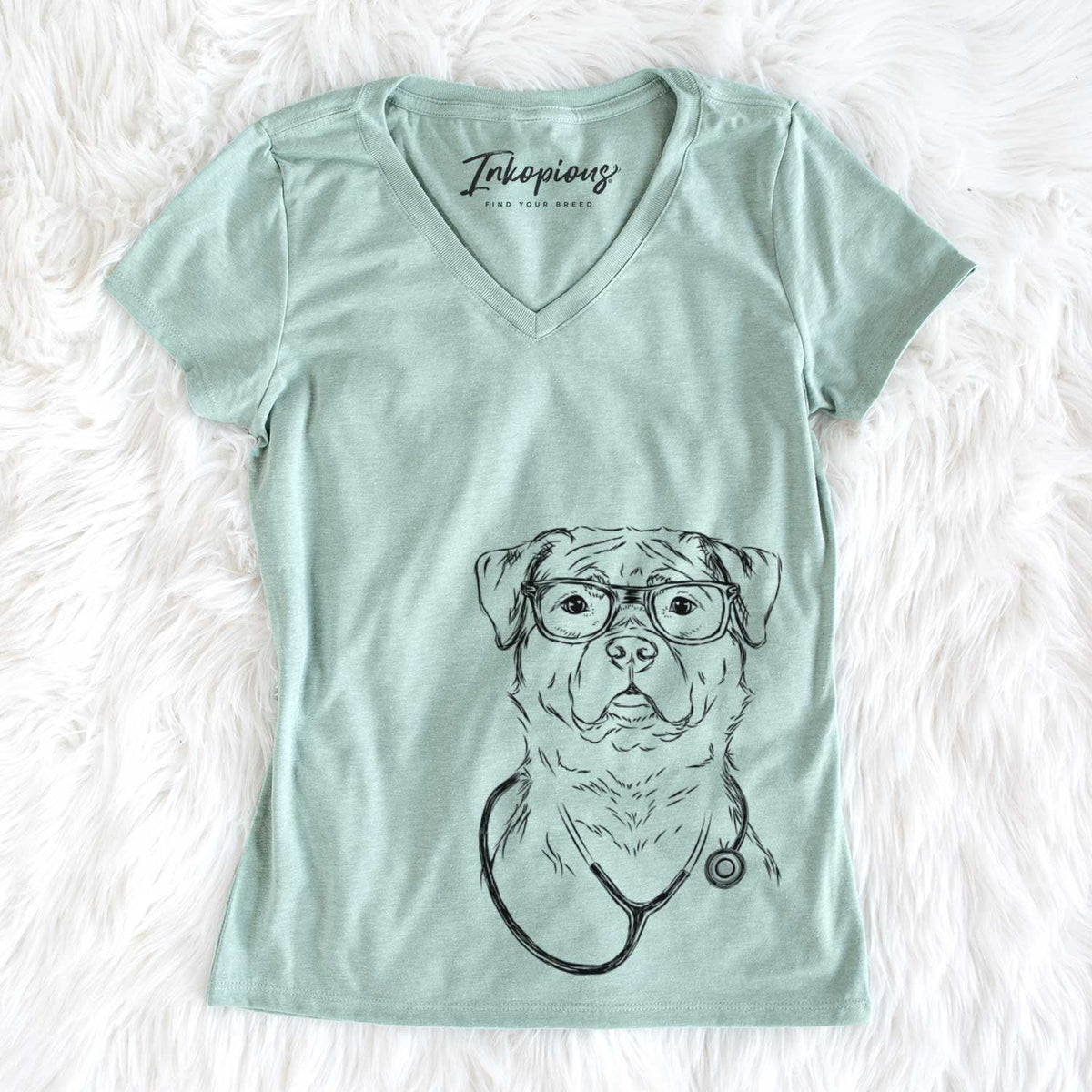 Rocky the Rottweiler - Women's V-neck Shirt