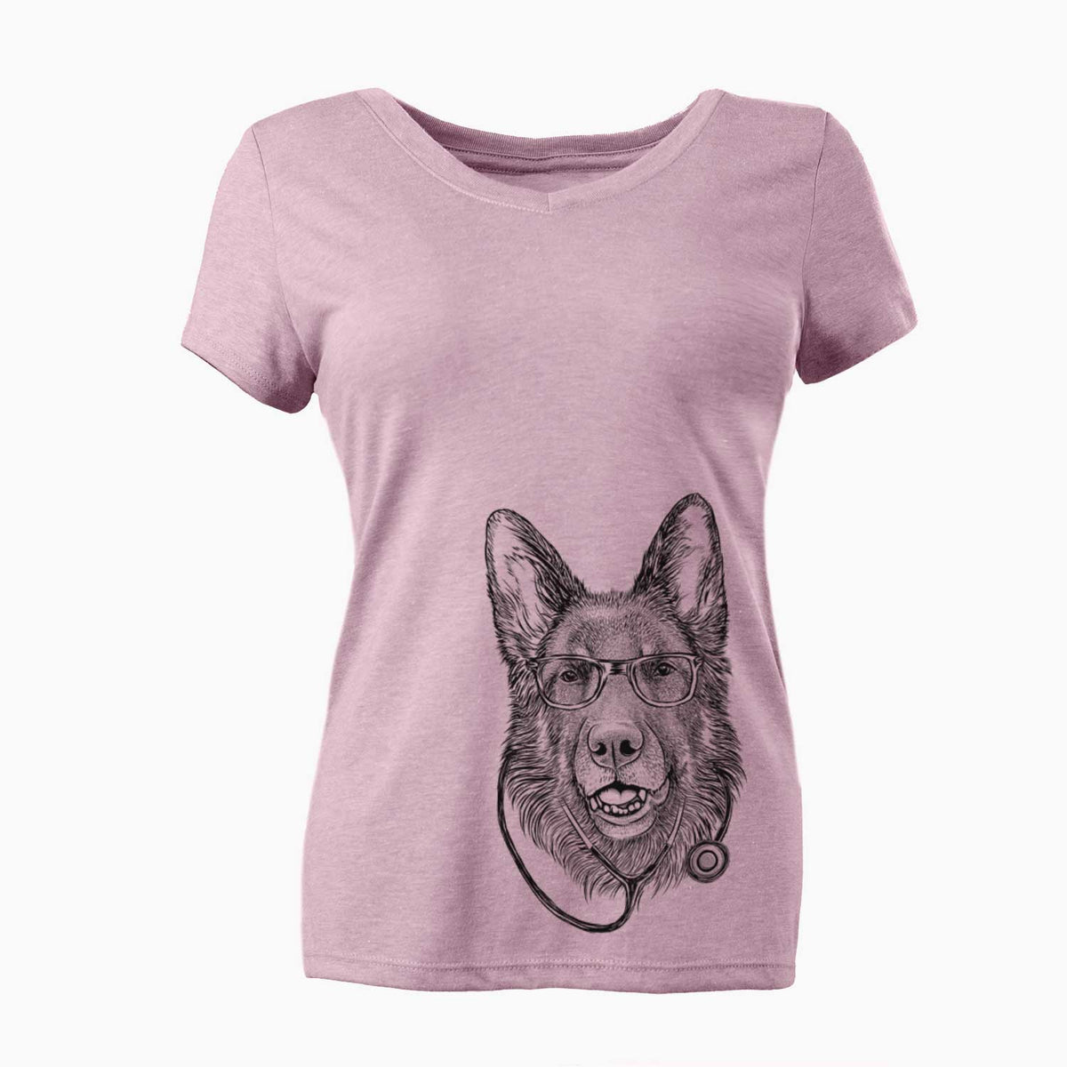 Sammie the German Shepherd - Women's V-neck Shirt