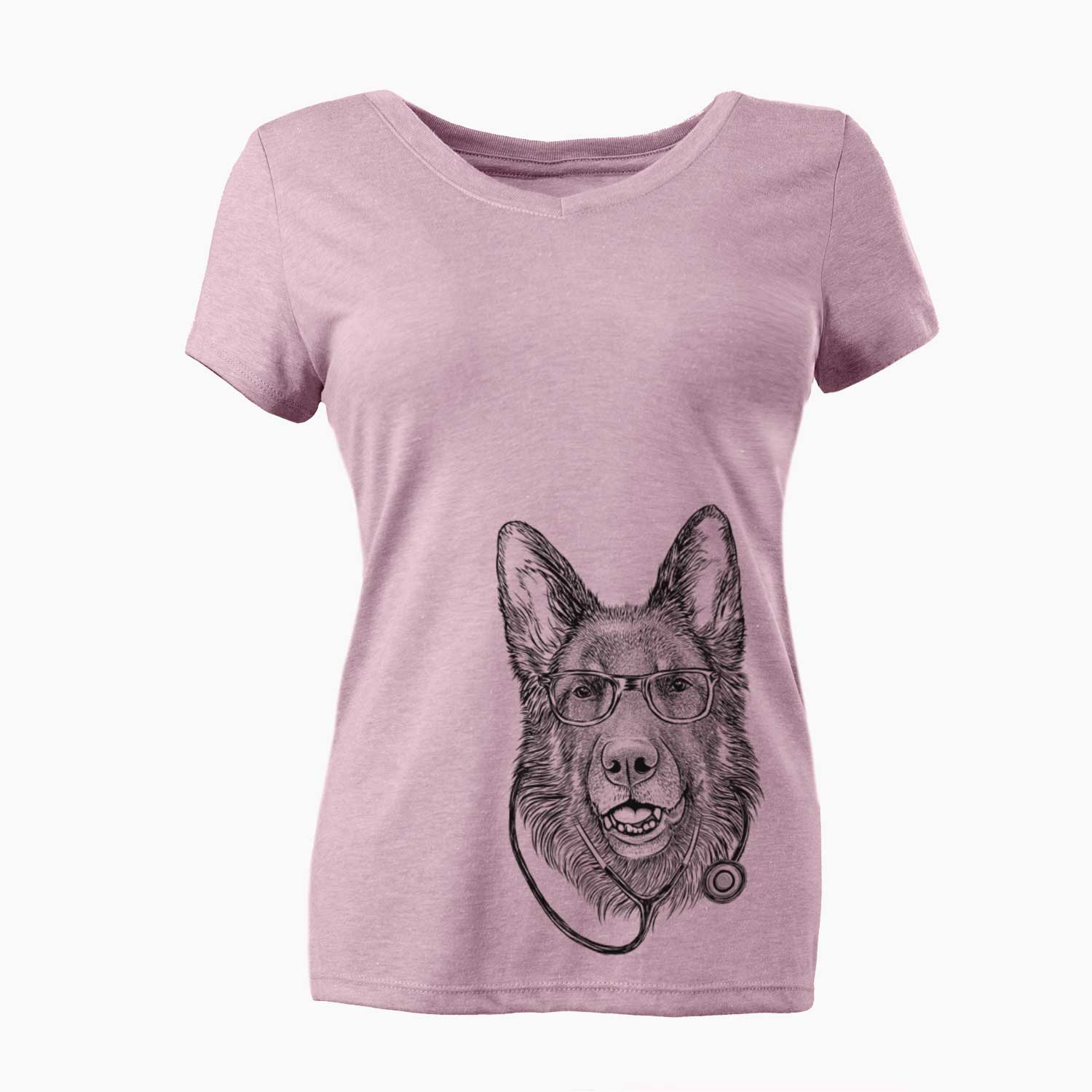 Sammie the German Shepherd - Women's V-neck Shirt