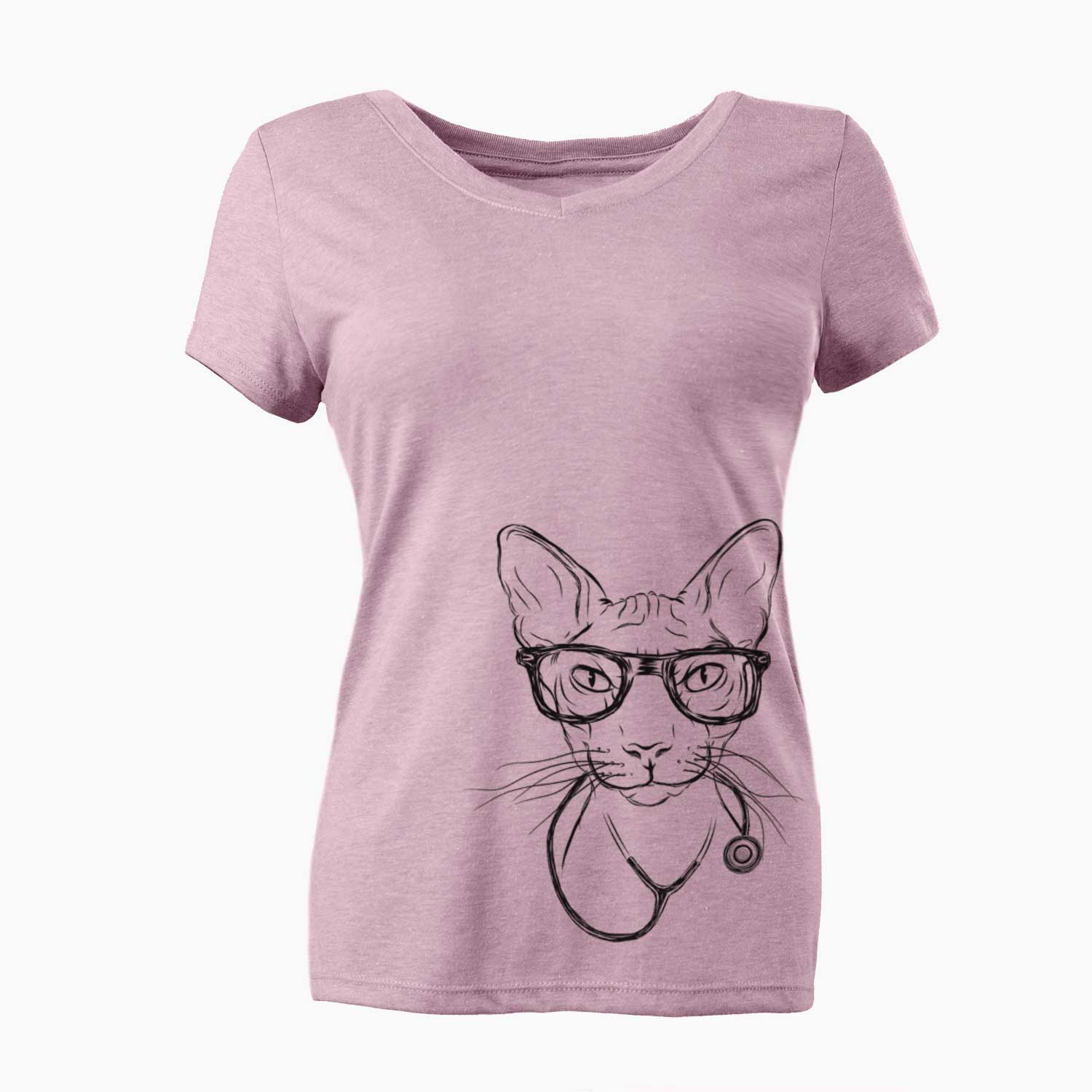 Sammy the Spinx Cat - Women's V-neck Shirt