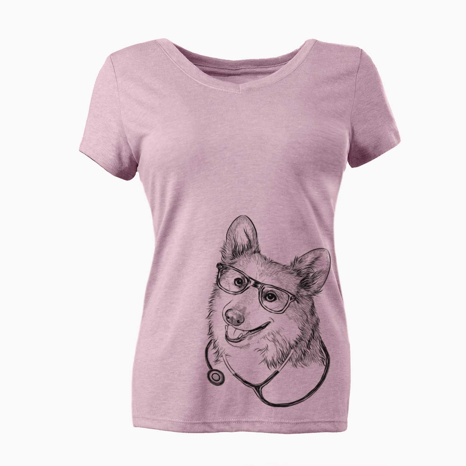 Scout the Pembroke Welsh Corgi - Women's V-neck Shirt