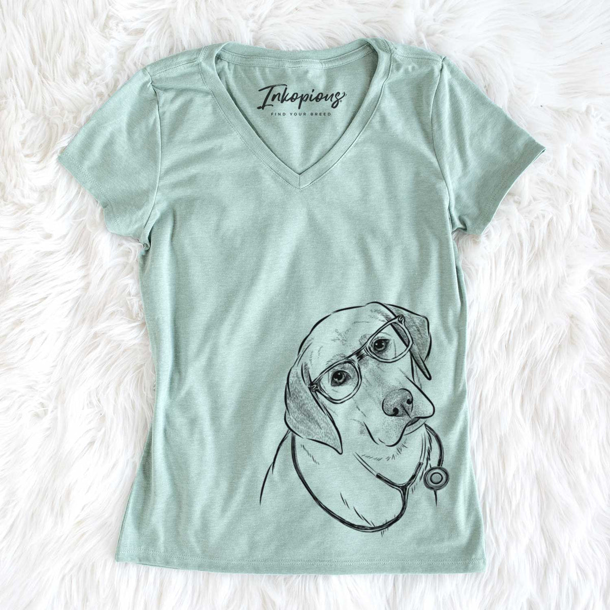 Stella the Yellow Lab - Women's V-neck Shirt