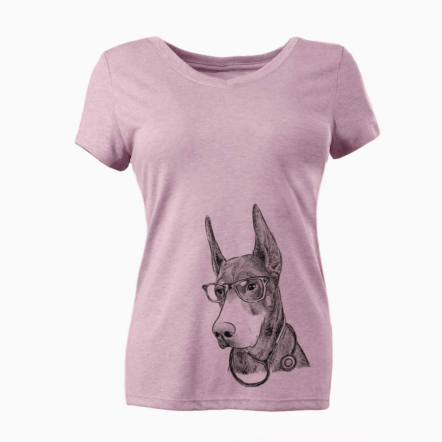 Sunny the Doberman Pinscher - Women's V-neck Shirt