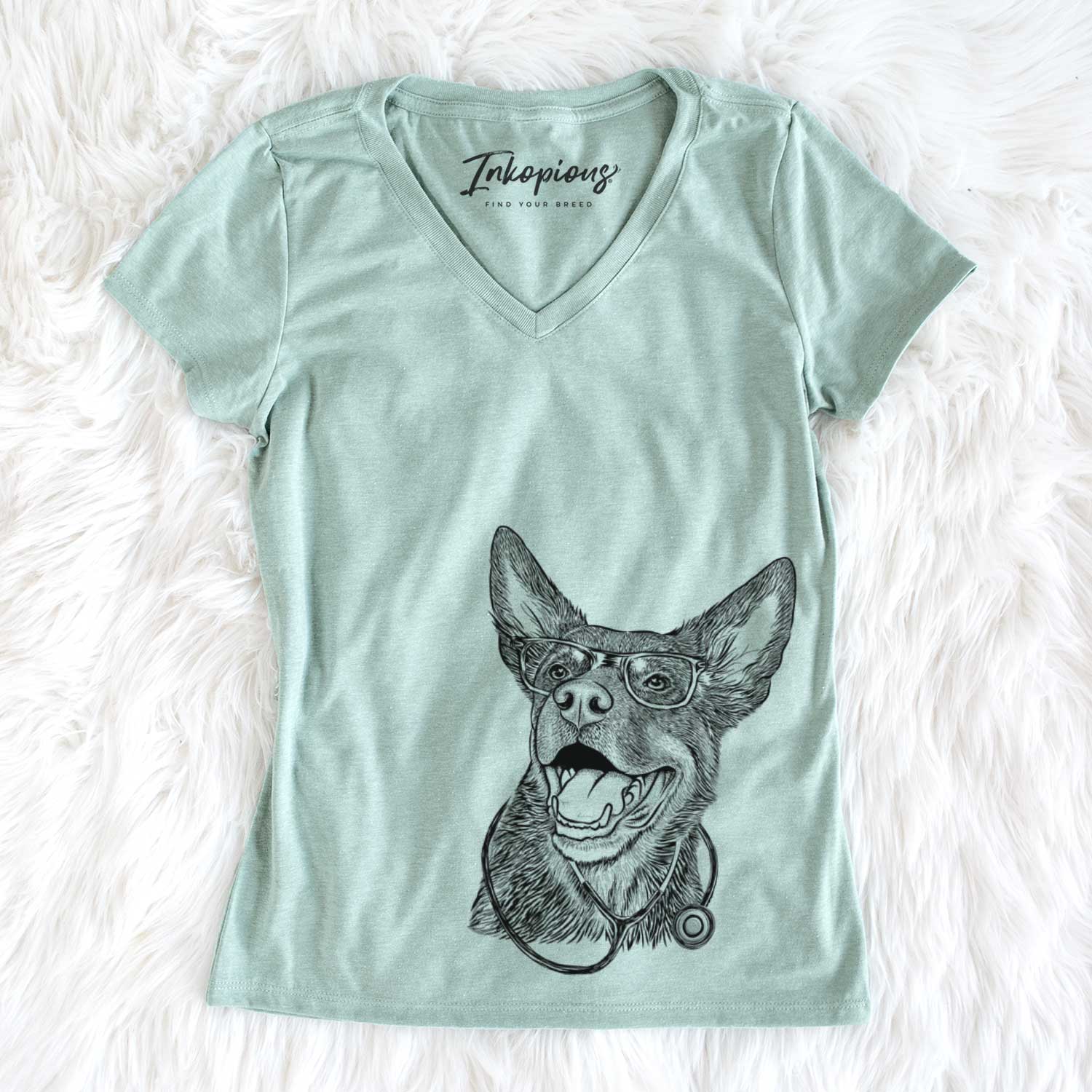 Tucker the Australian Kelpie - Women's V-neck Shirt