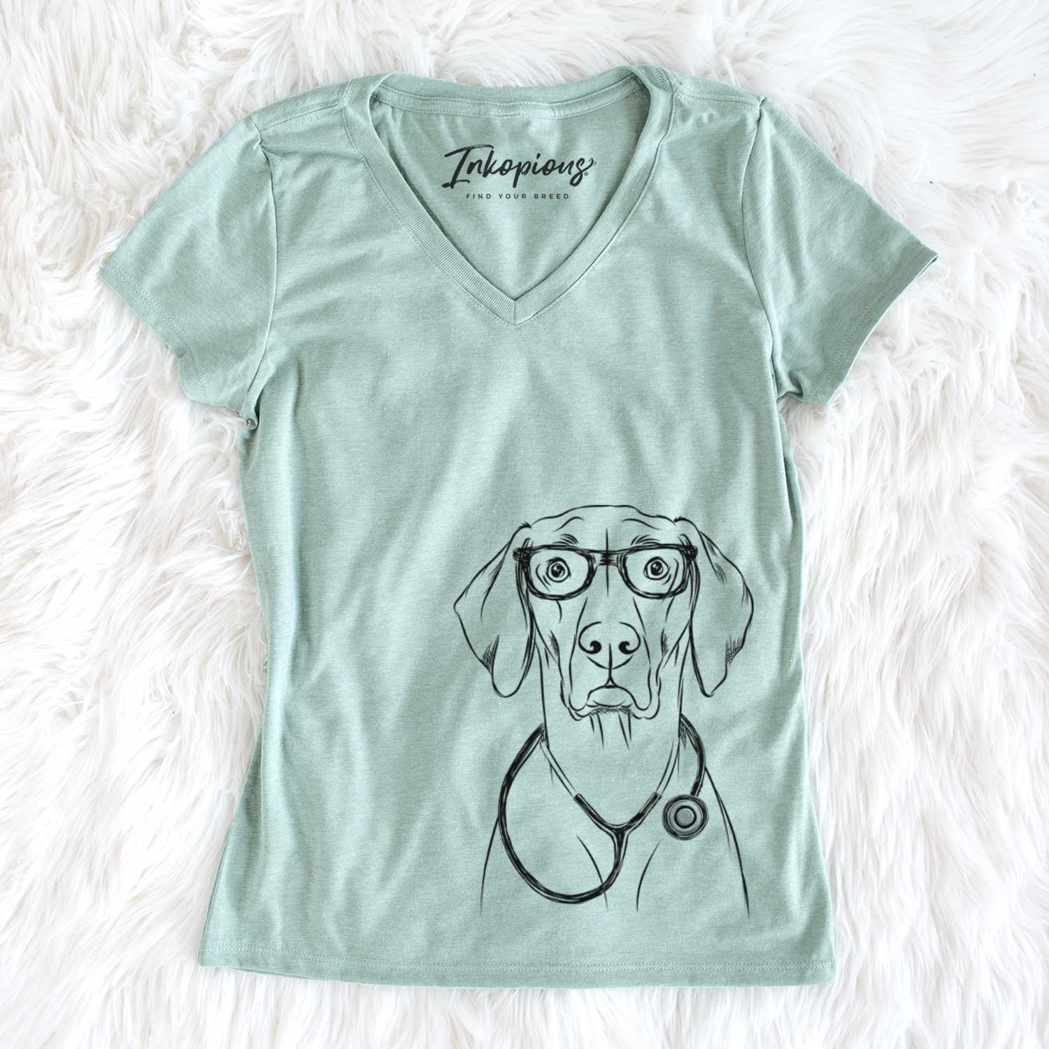 Walter the Weimaraner - Women's V-neck Shirt