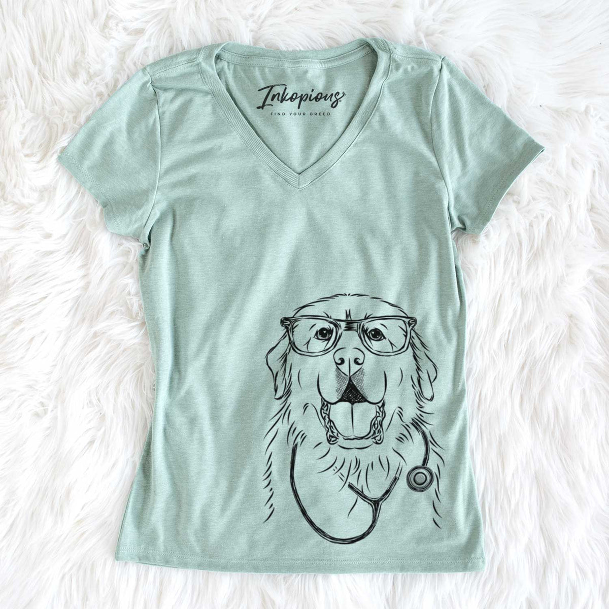 Zeus the Great Pyrenees - Women's V-neck Shirt