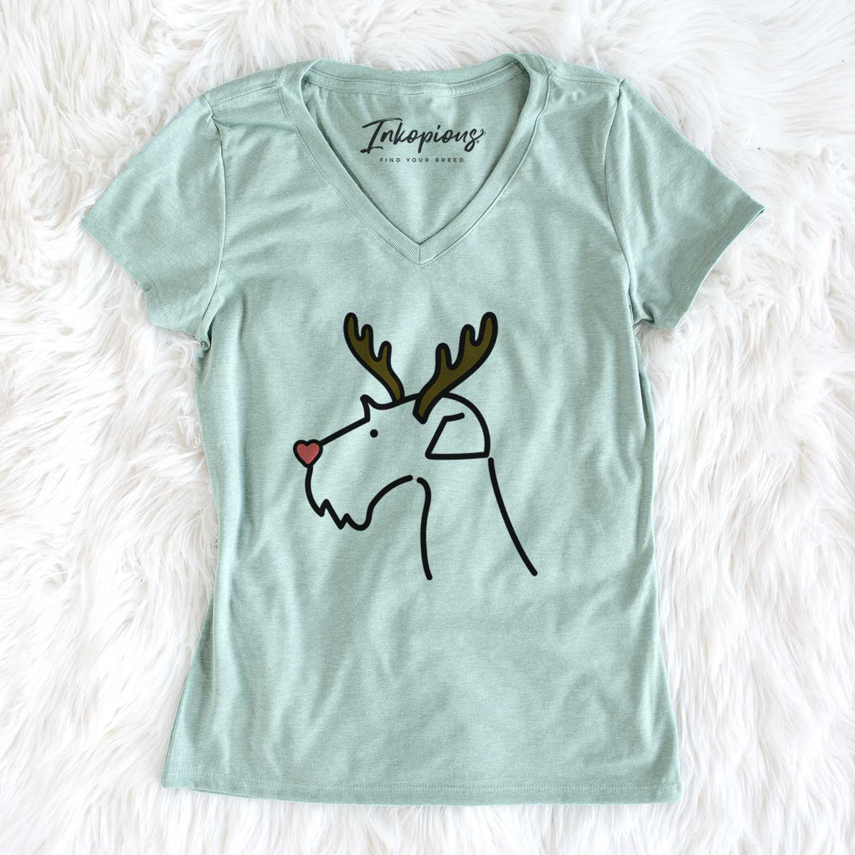 Red Nose Airedale Terrier - Women's V-neck Shirt