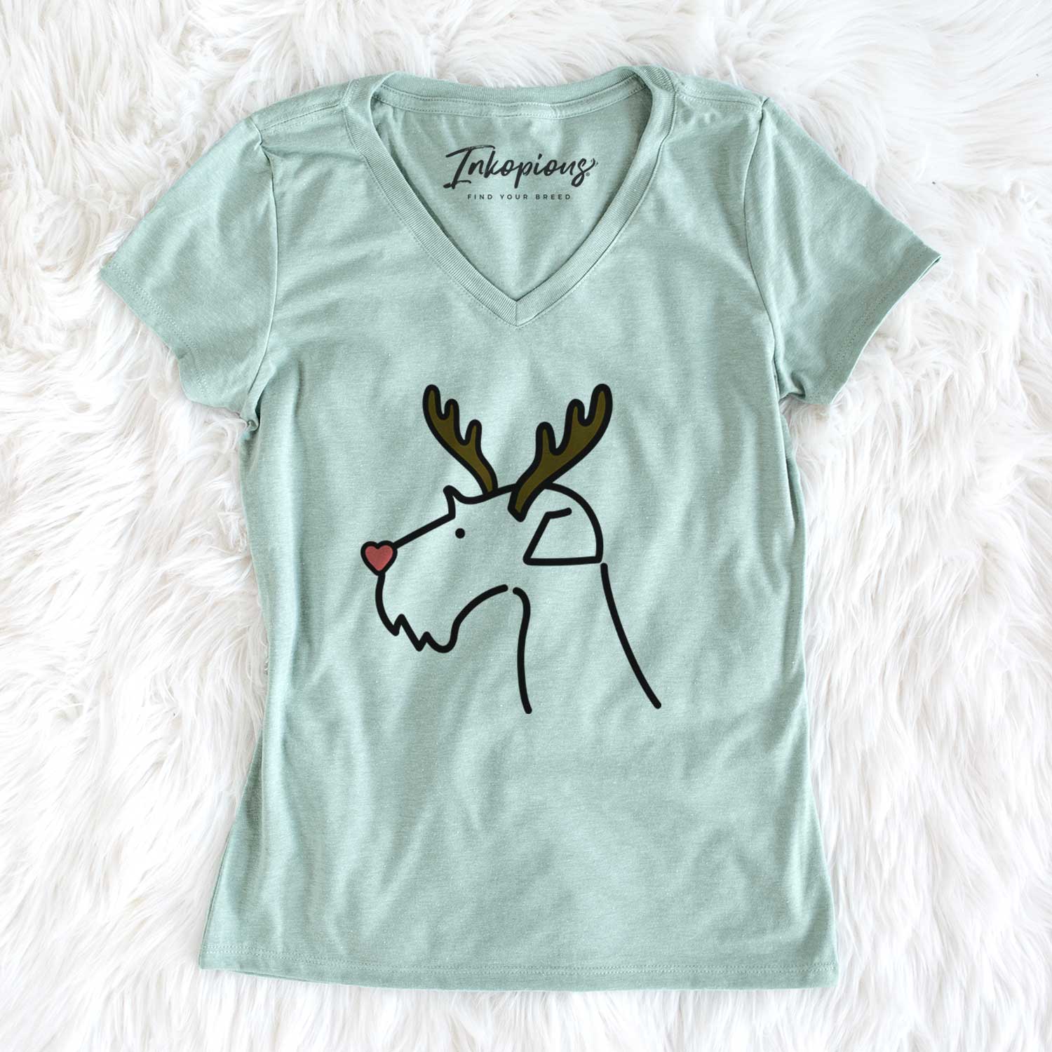 Red Nose Airedale Terrier - Women's V-neck Shirt