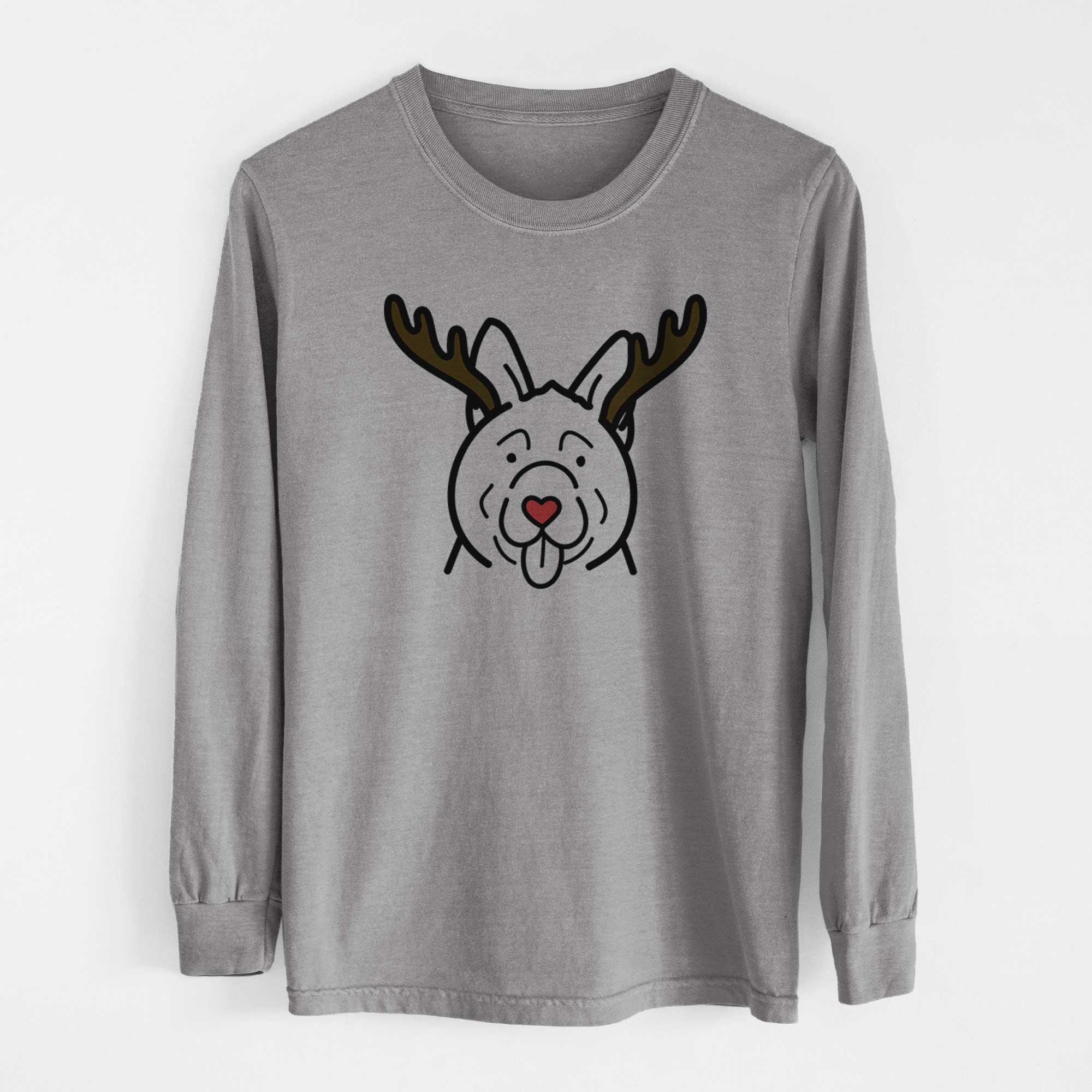 Red Nose Akita - Heavyweight 100% Cotton Long Sleeve