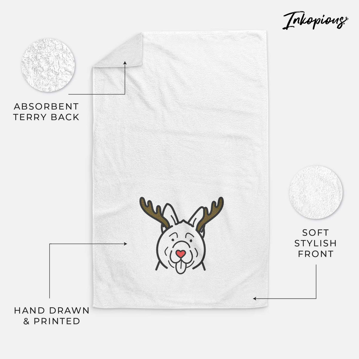 Red Nose Akita - Decorative Hand Towel