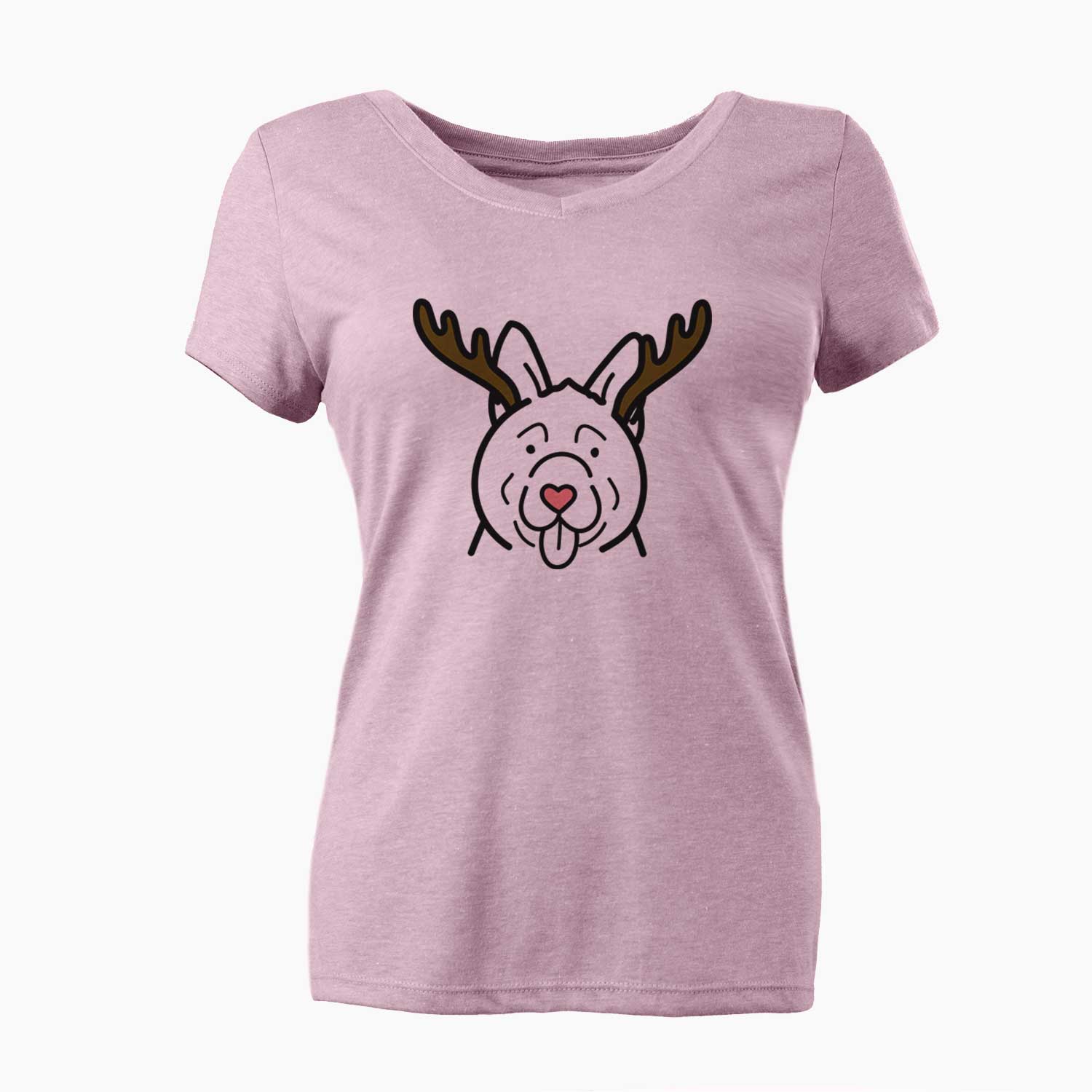 Red Nose Akita - Women's V-neck Shirt