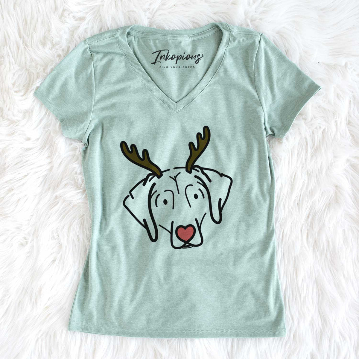 Red Nose Beagle - Aly - Women's V-neck Shirt
