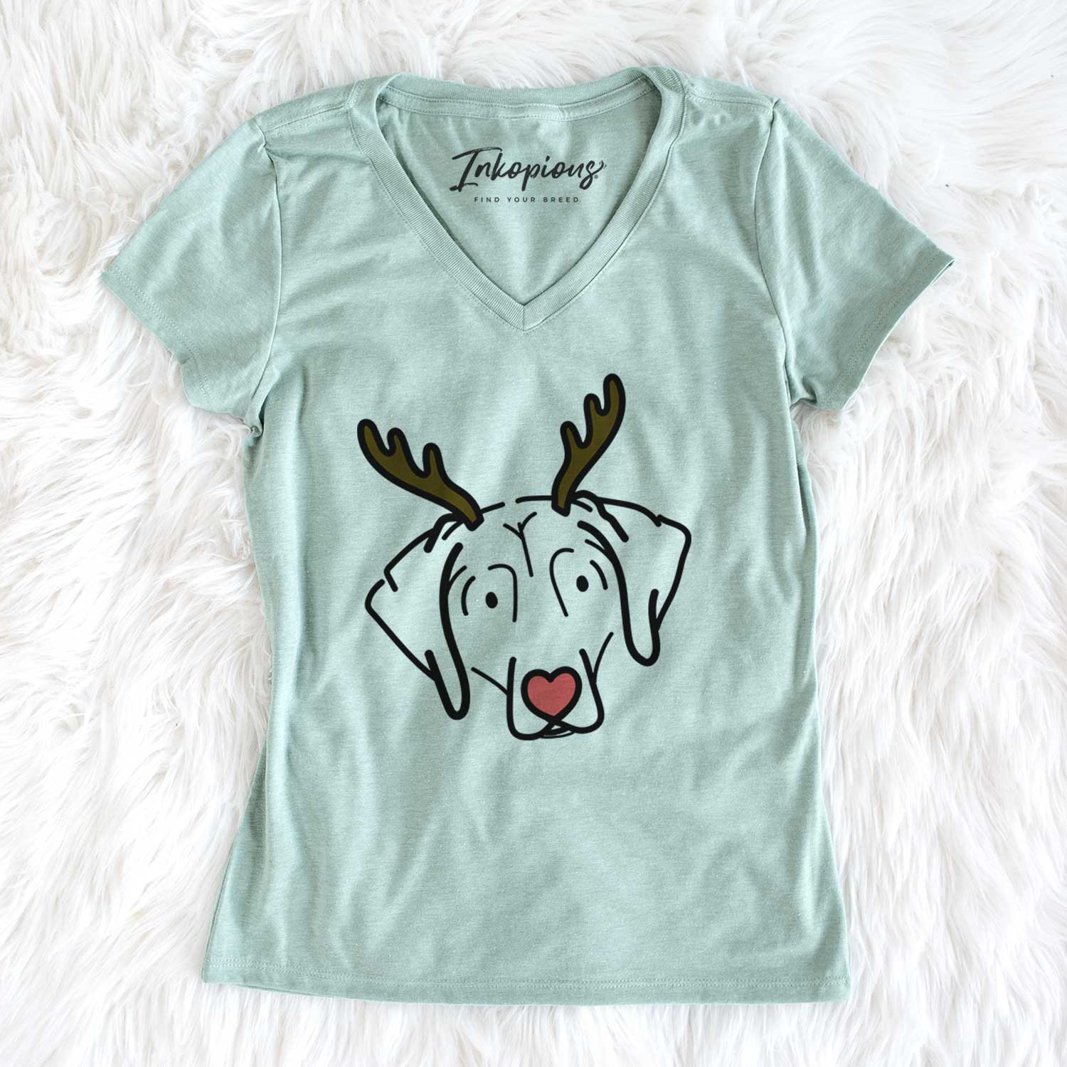 Red Nose Beagle - Aly - Women's V-neck Shirt