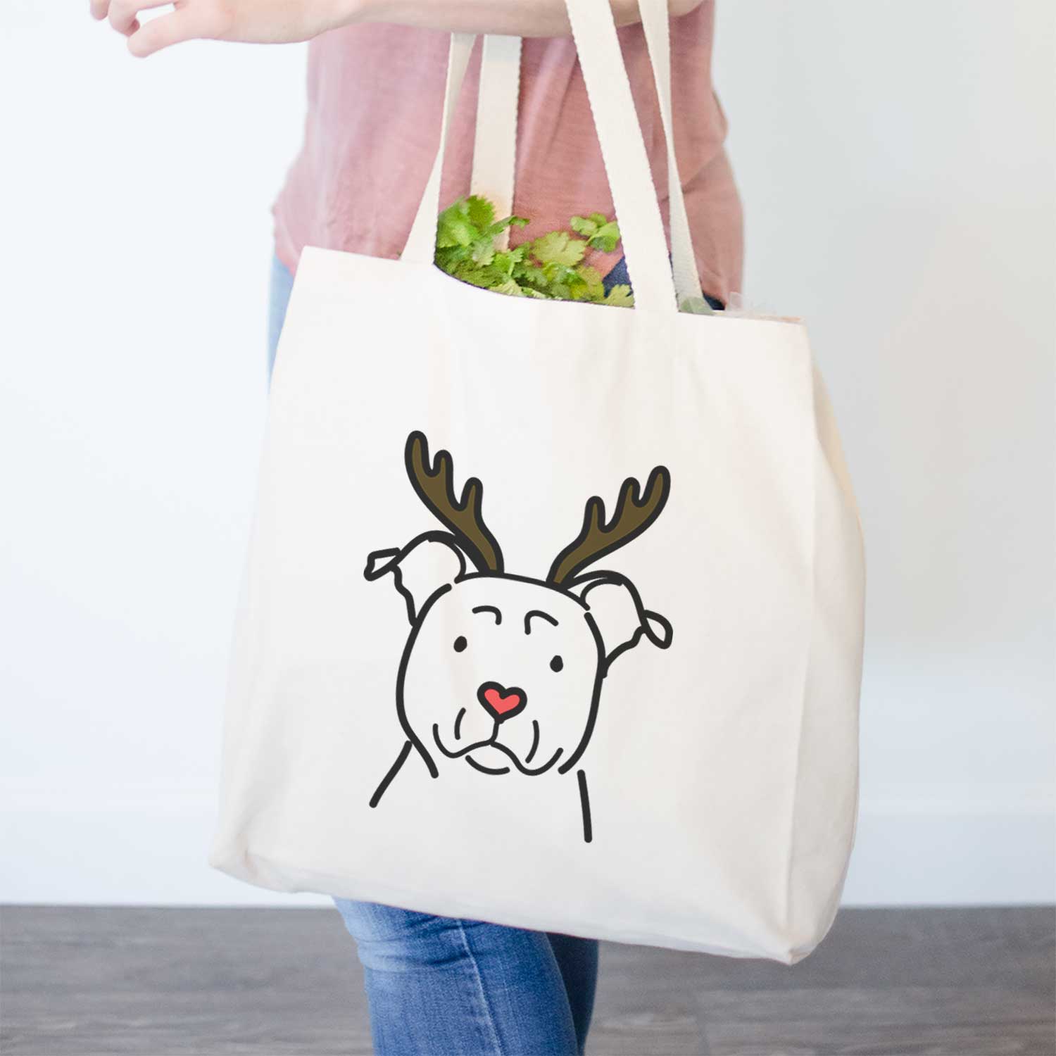 Red Nose American Staffordshire Terrier - Tote Bag