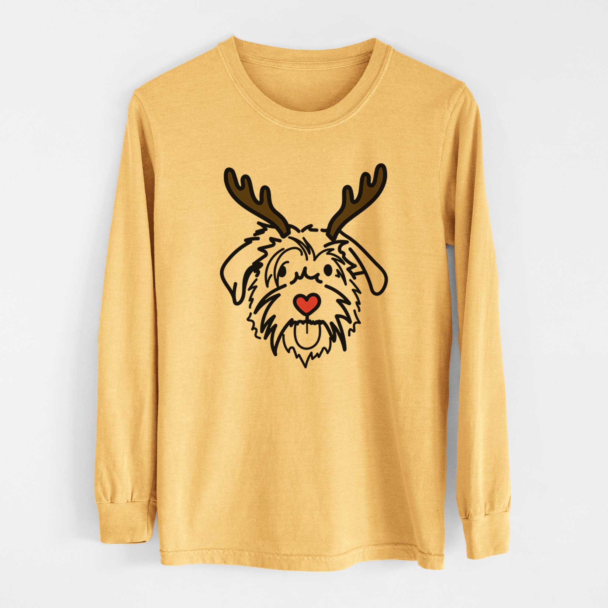 Red Nose Scottish Terrier Border Collie Mix - Amal - Heavyweight 100% Cotton Long Sleeve