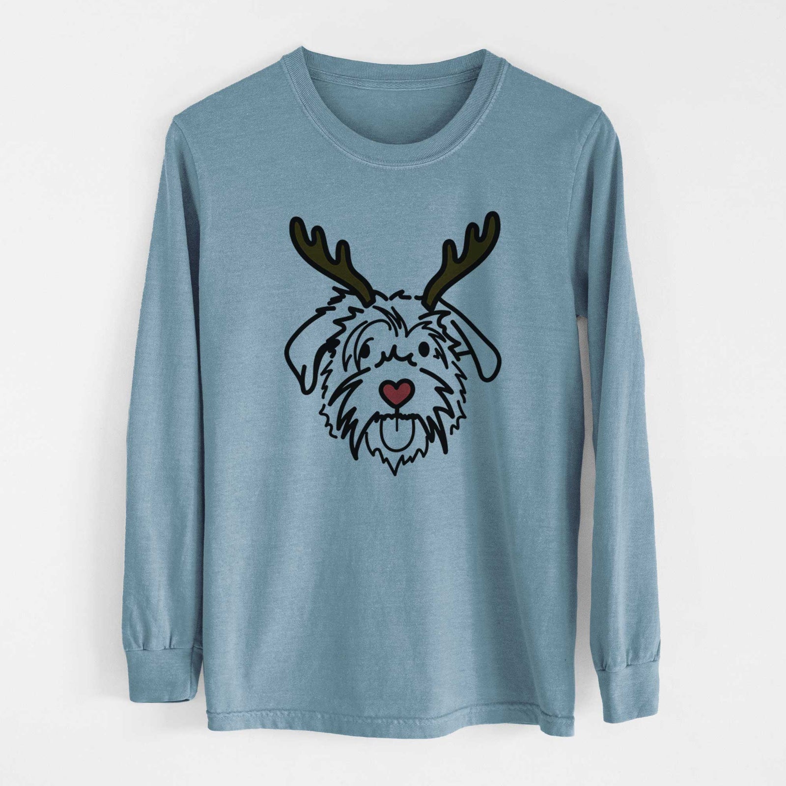 Red Nose Scottish Terrier Border Collie Mix - Amal - Heavyweight 100% Cotton Long Sleeve